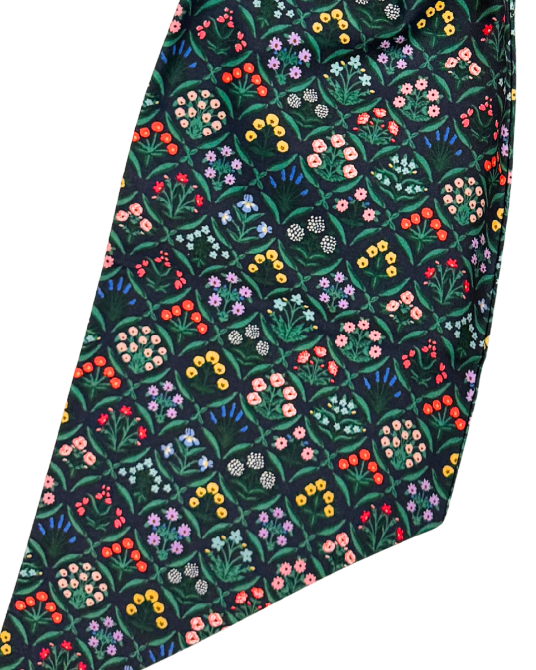 Navy floral lattice print signature wreath sash