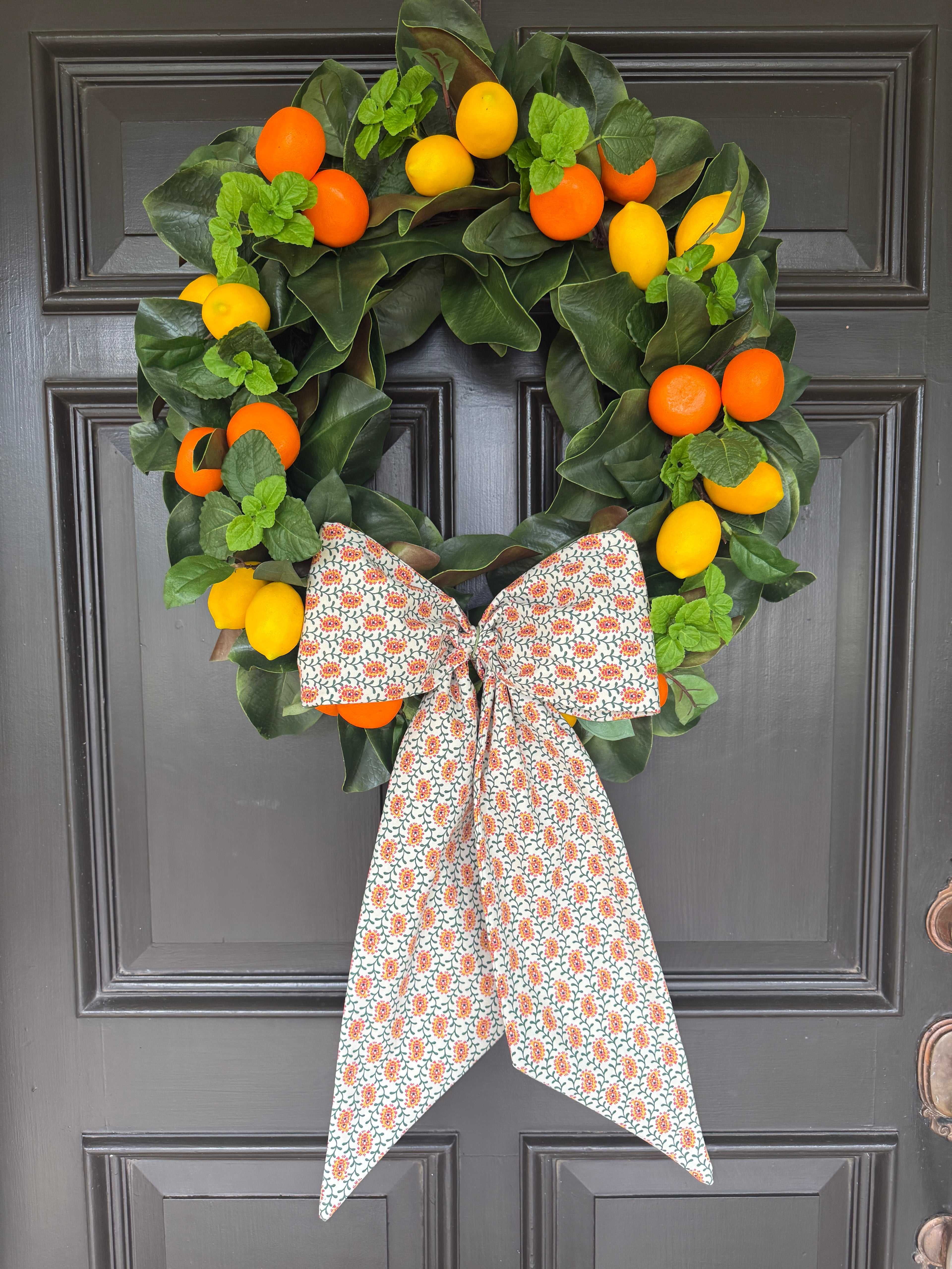 Simple citrus and magnolia wreath