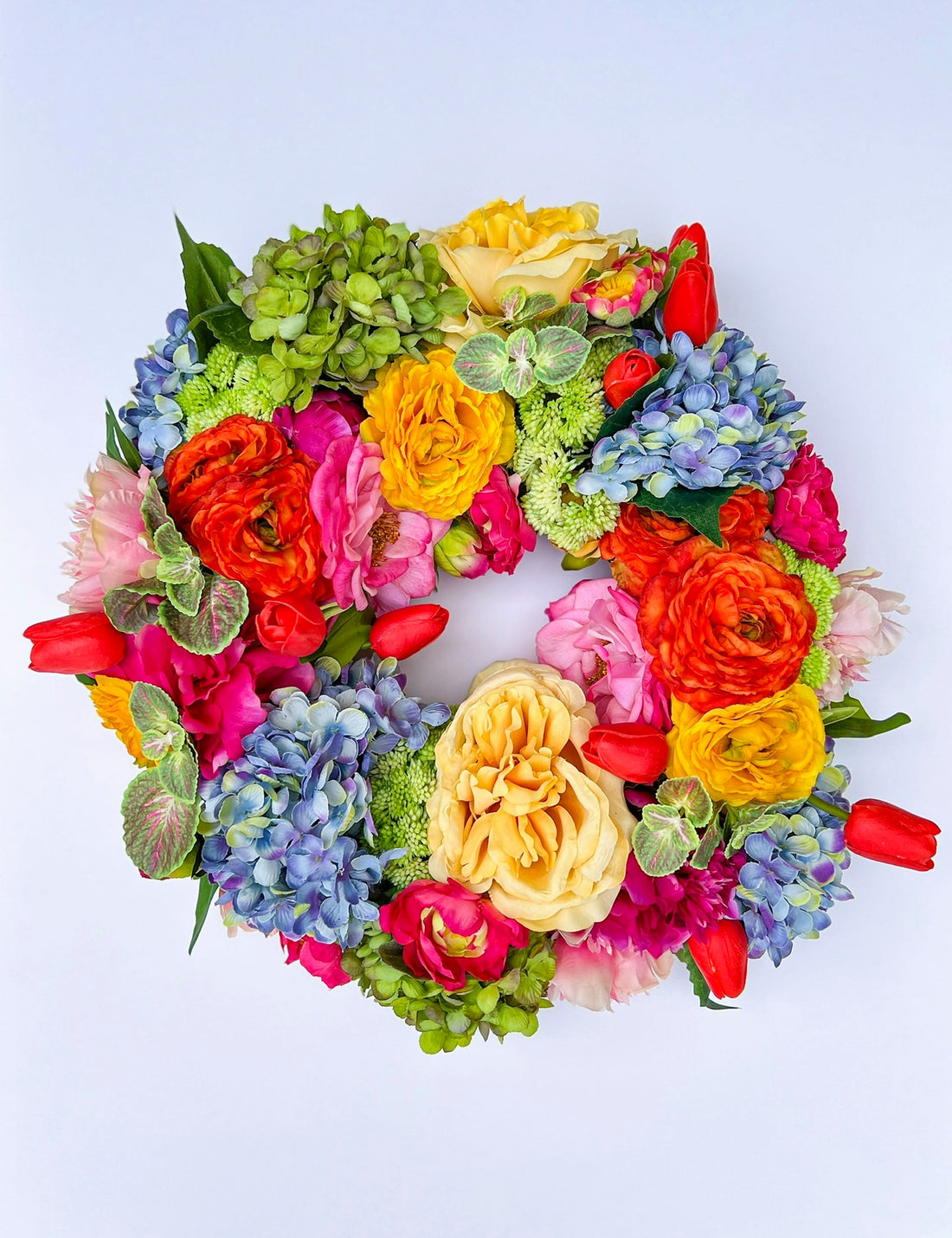 The Cady bright multicolored floral wreath