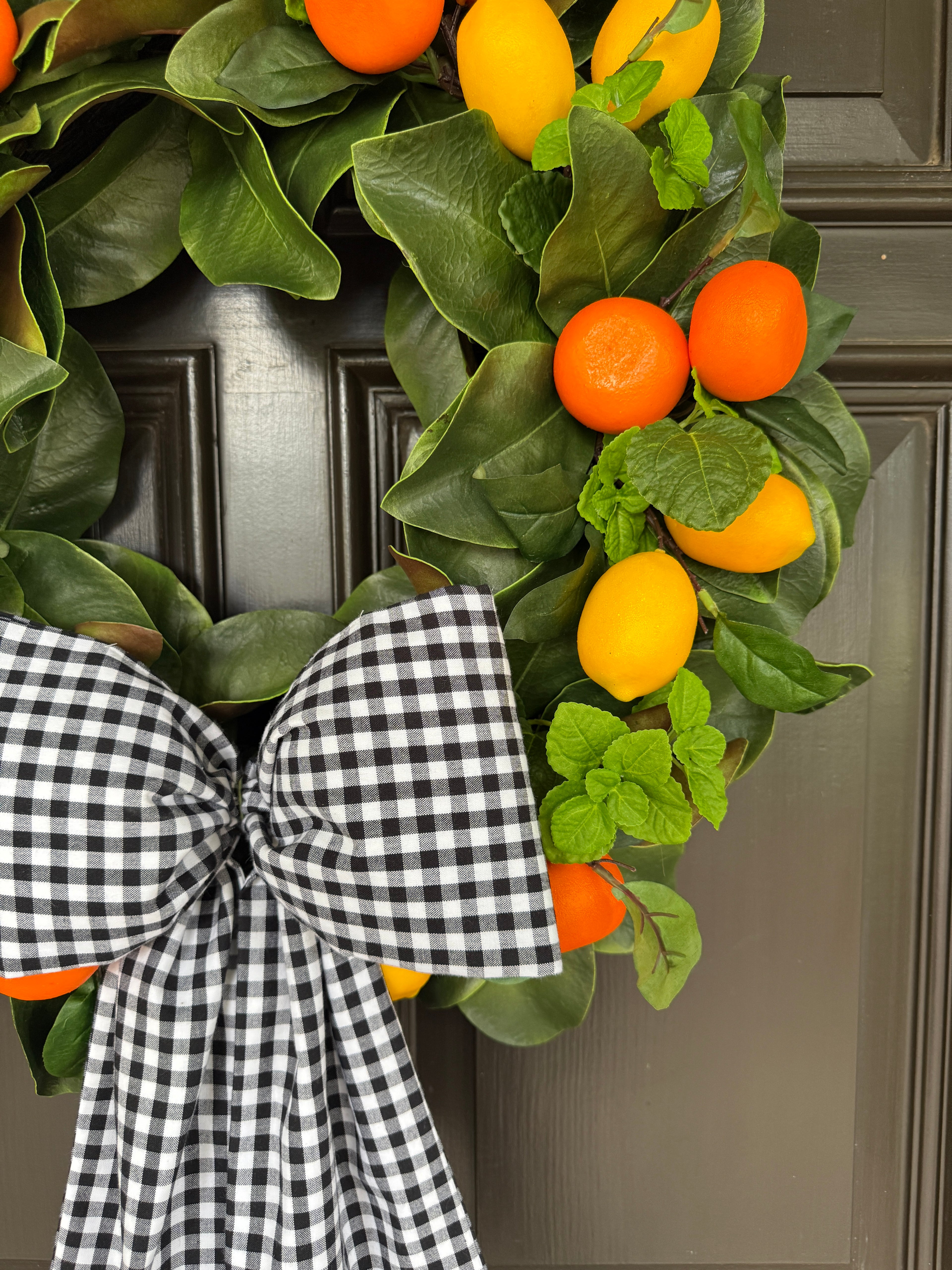 Simple citrus and magnolia wreath