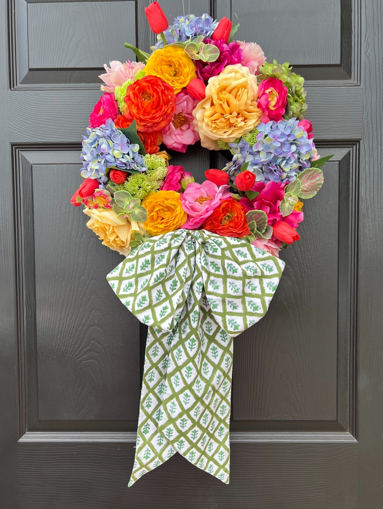 The Cady bright multicolored floral wreath