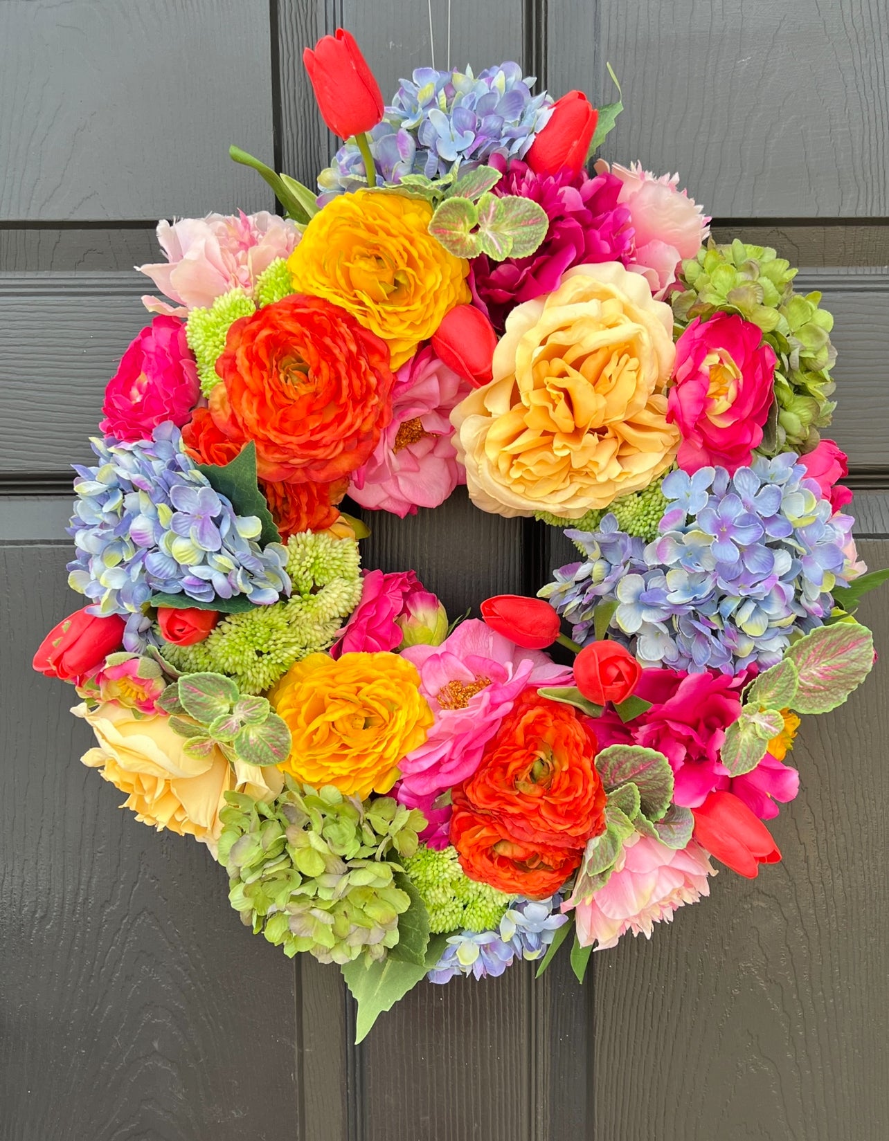 The Cady bright multicolored floral wreath