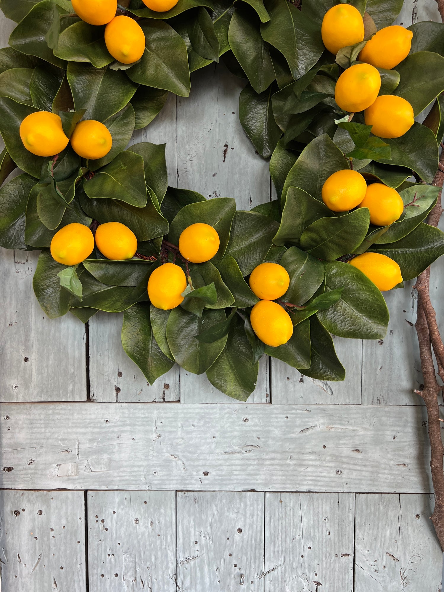 Simple lemon and magnolia wreath