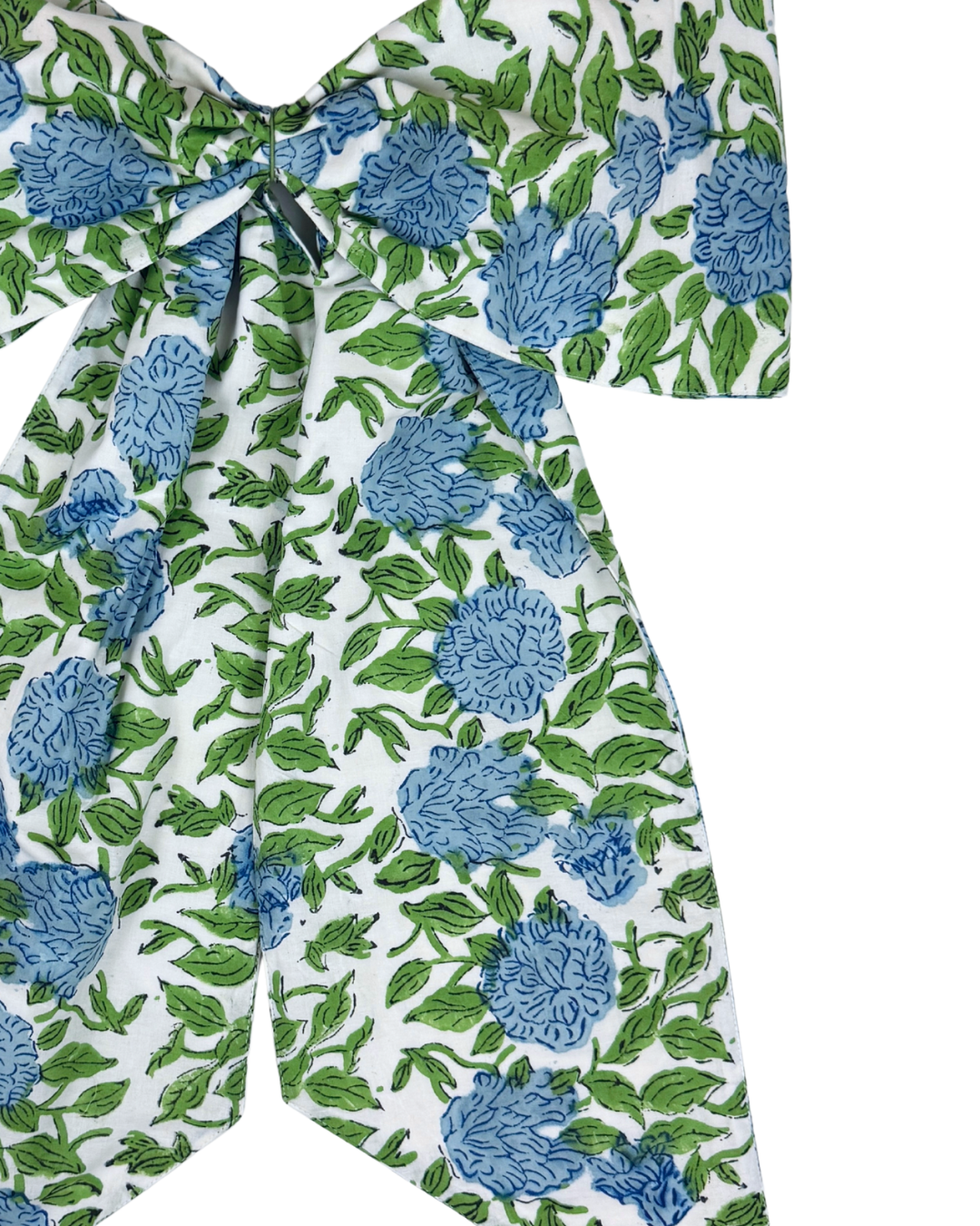 Blue and green hydrangea wreath sash, two sizes