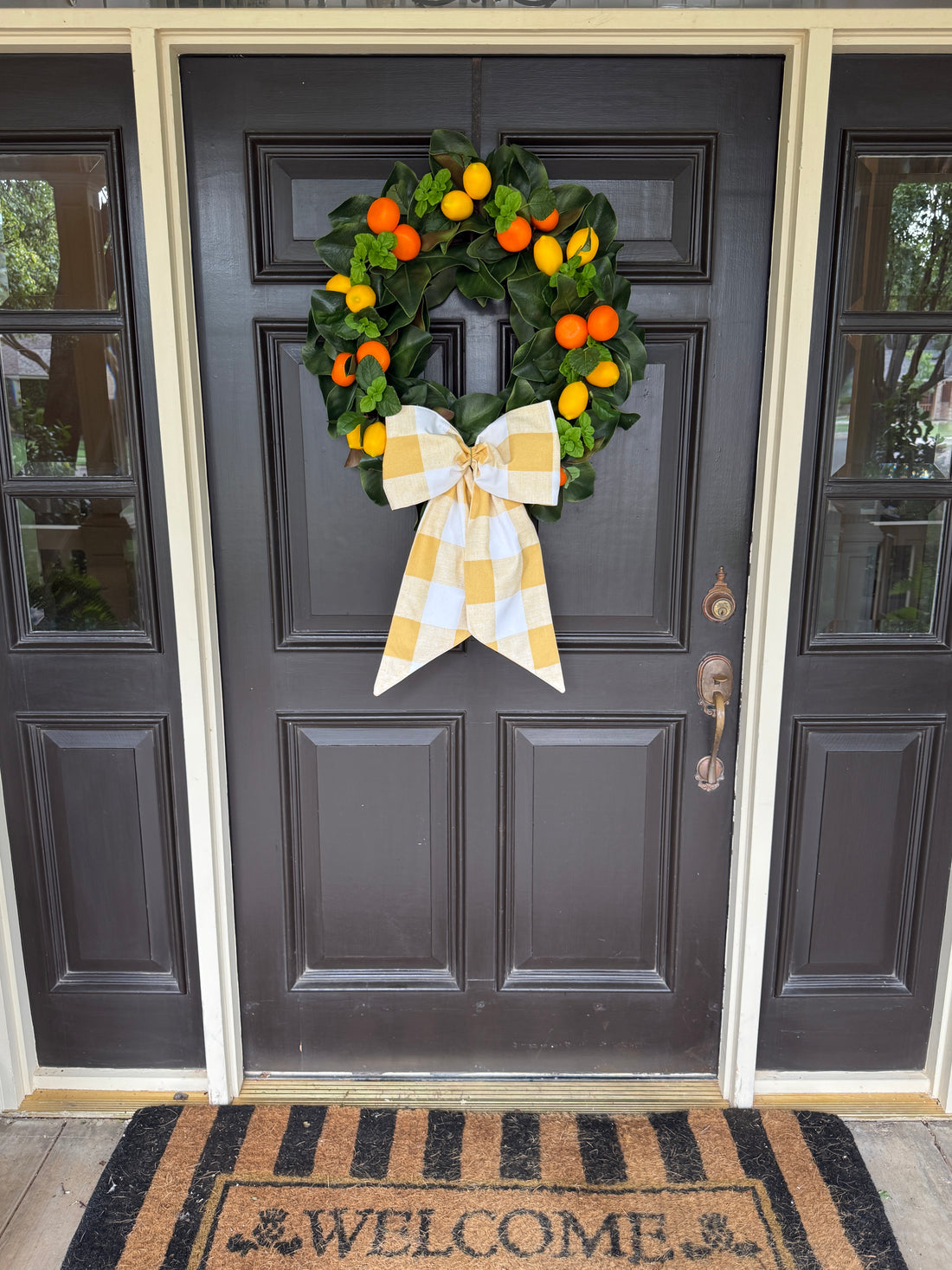 Simple citrus and magnolia wreath