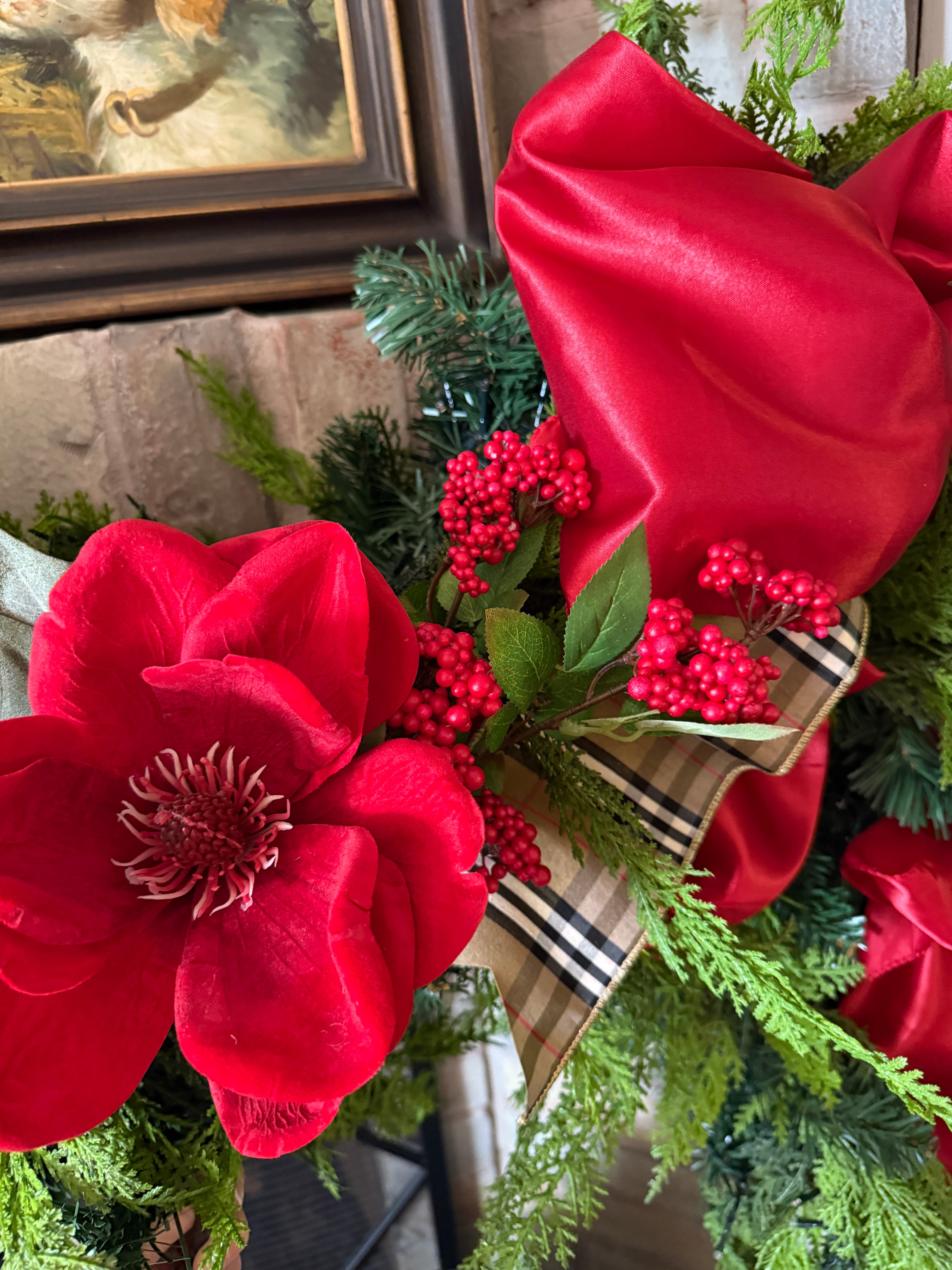 Red velvet magnolia stem