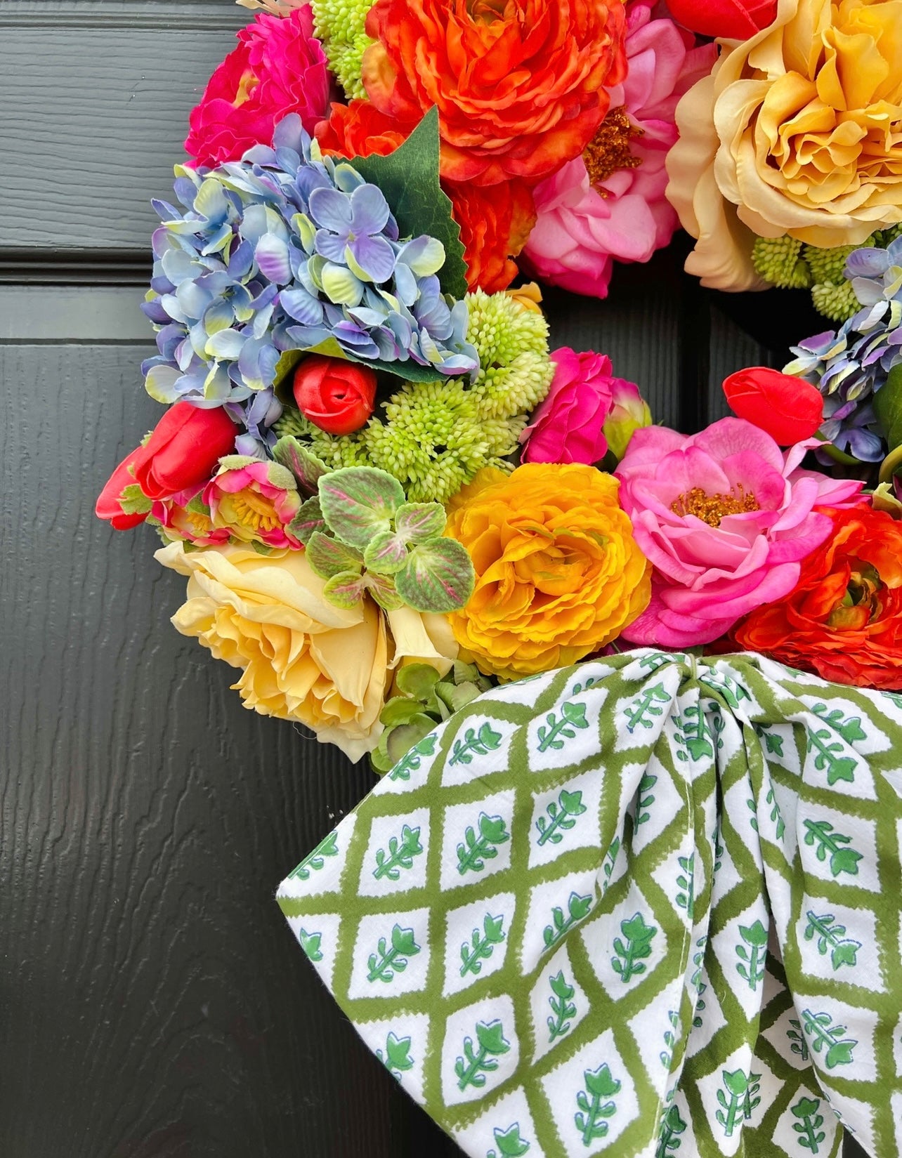 The Cady bright multicolored floral wreath
