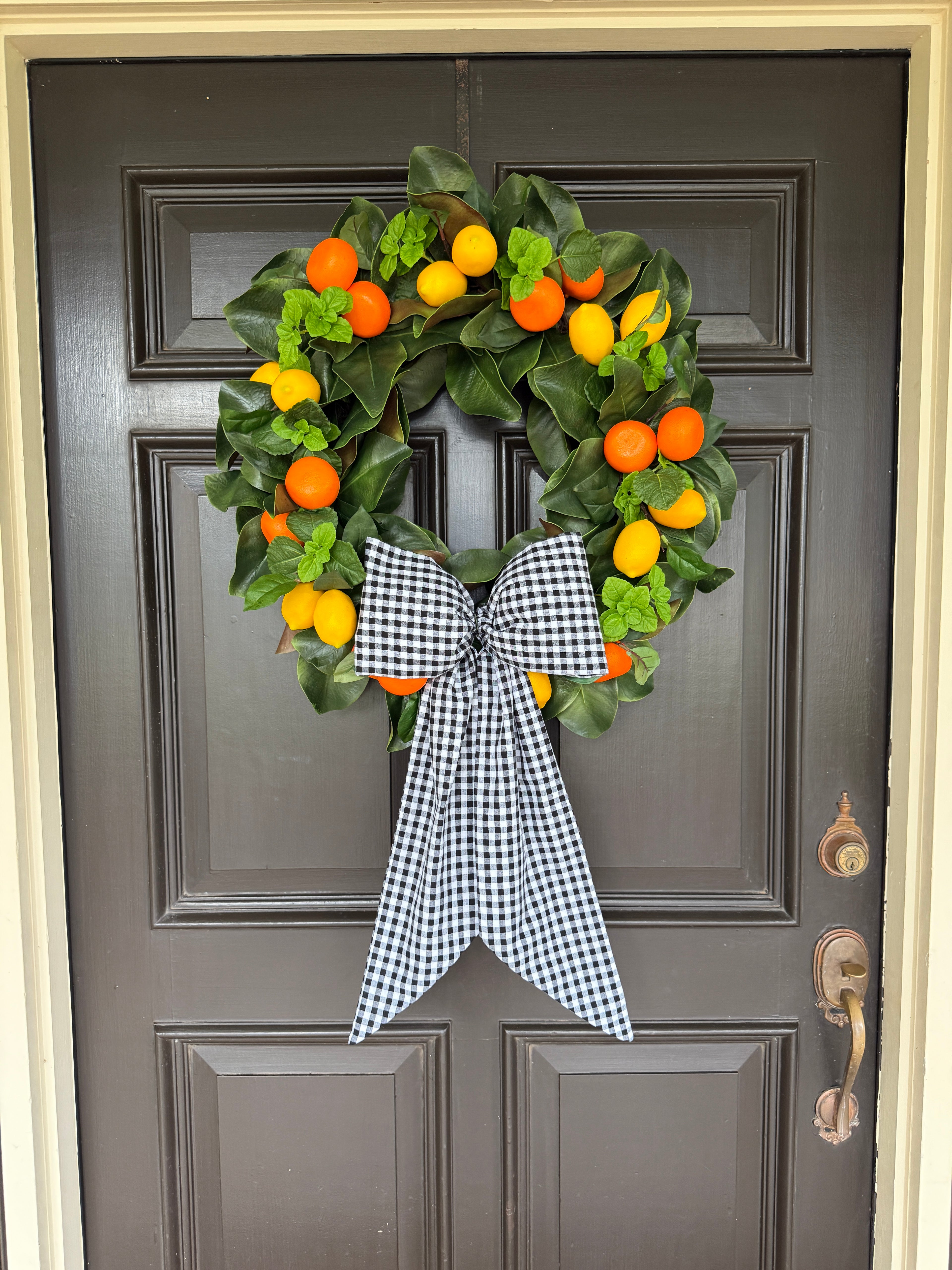 Simple citrus and magnolia wreath