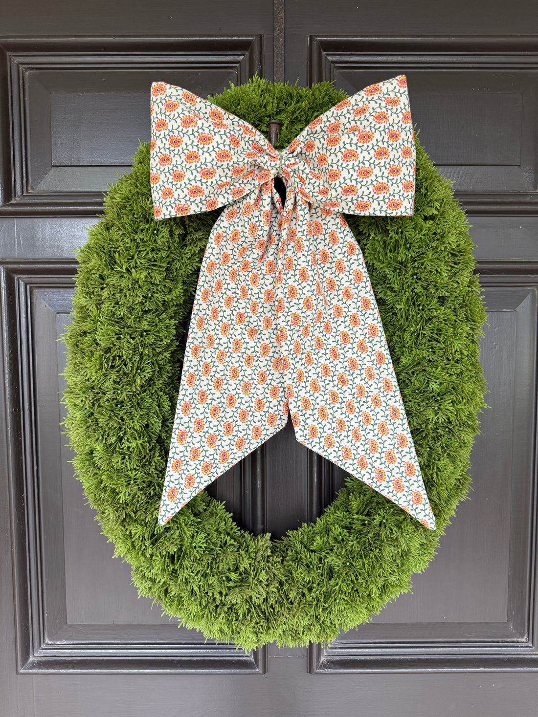 Yellow French paisley print signature wreath sash