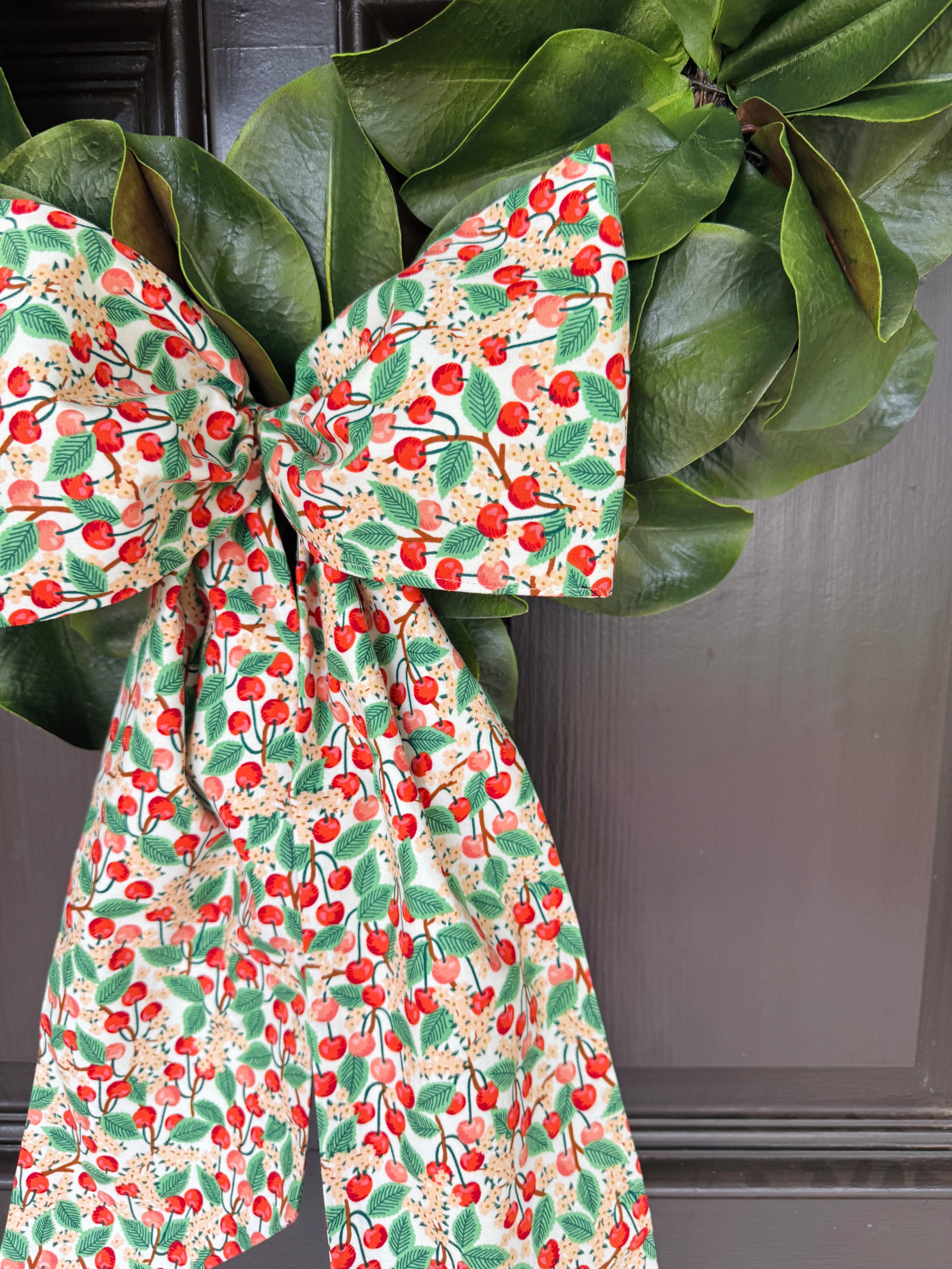 Rifle Paper Co cherry print signature wreath sash