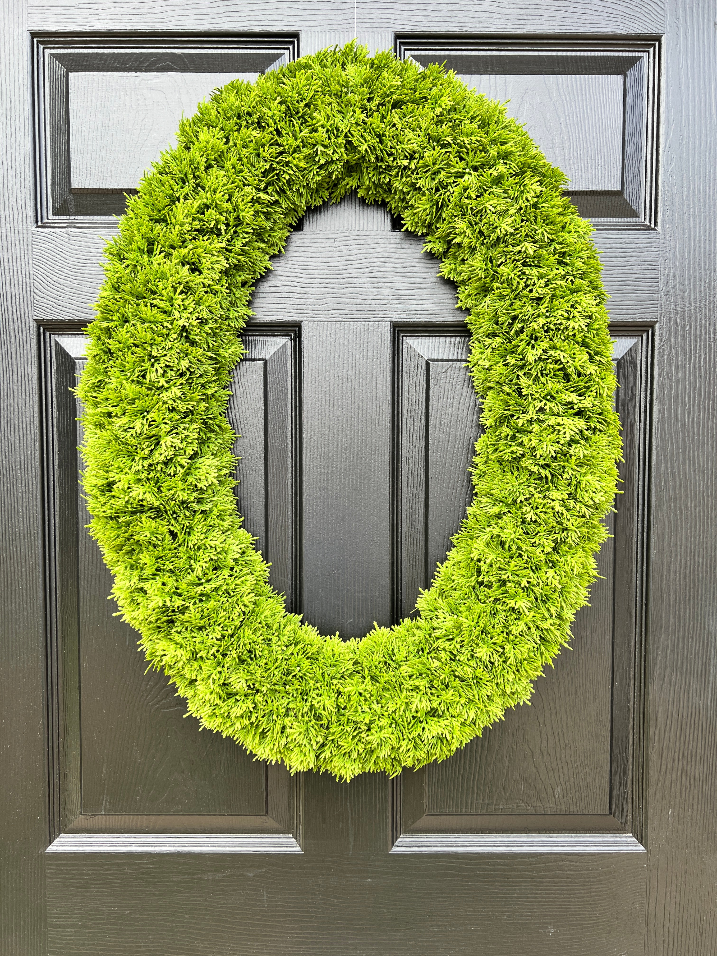 Oversized oval green wreath