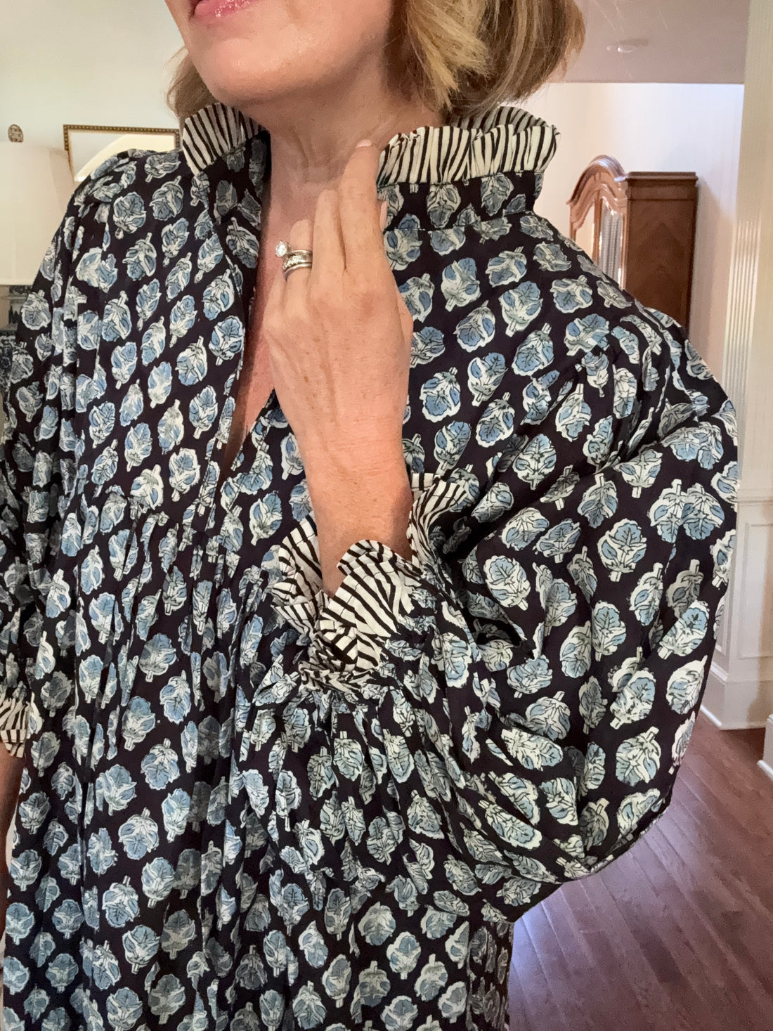 Lillie caftan maxi dress dark navy and blue