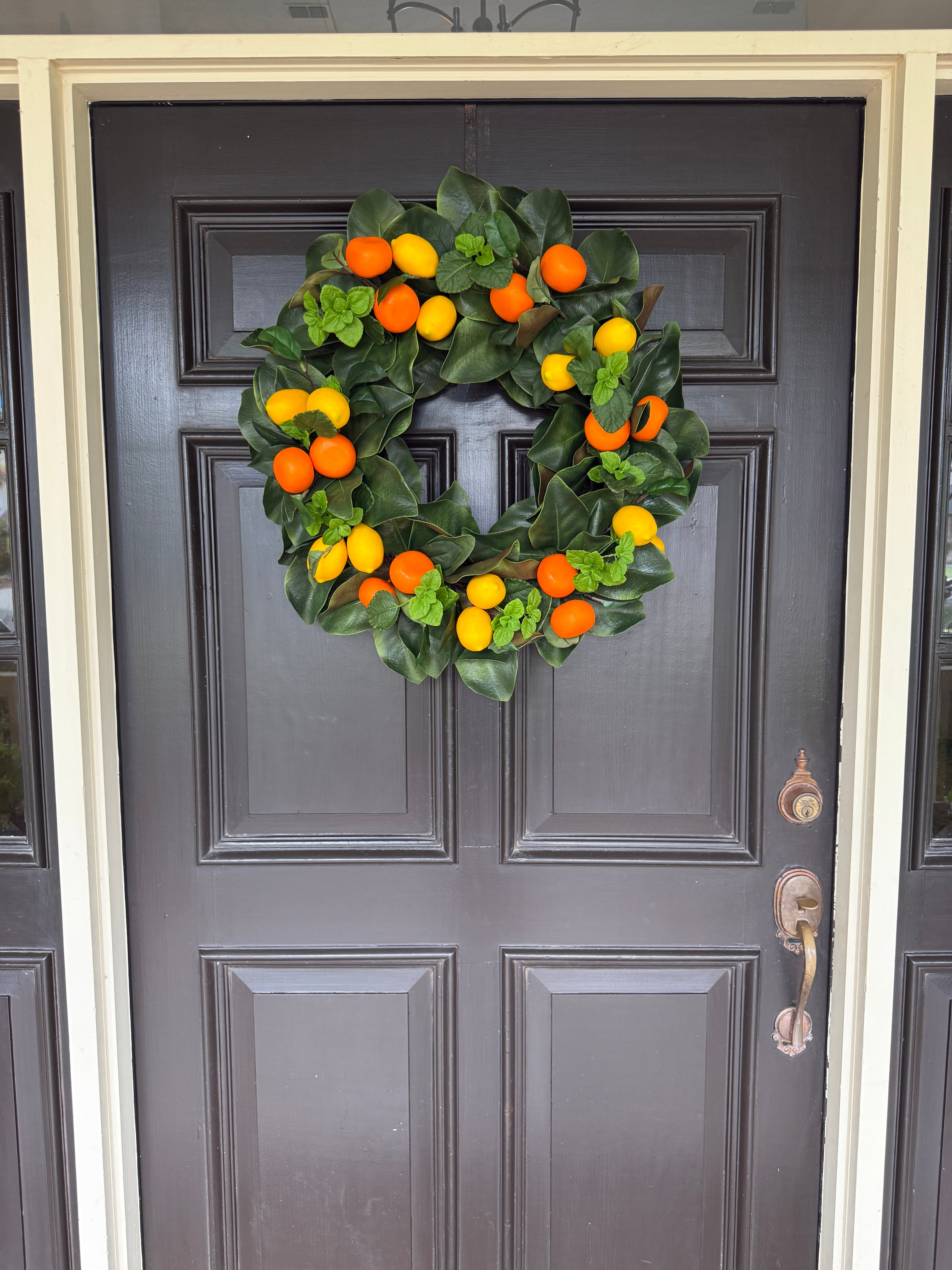 Simple citrus and magnolia wreath