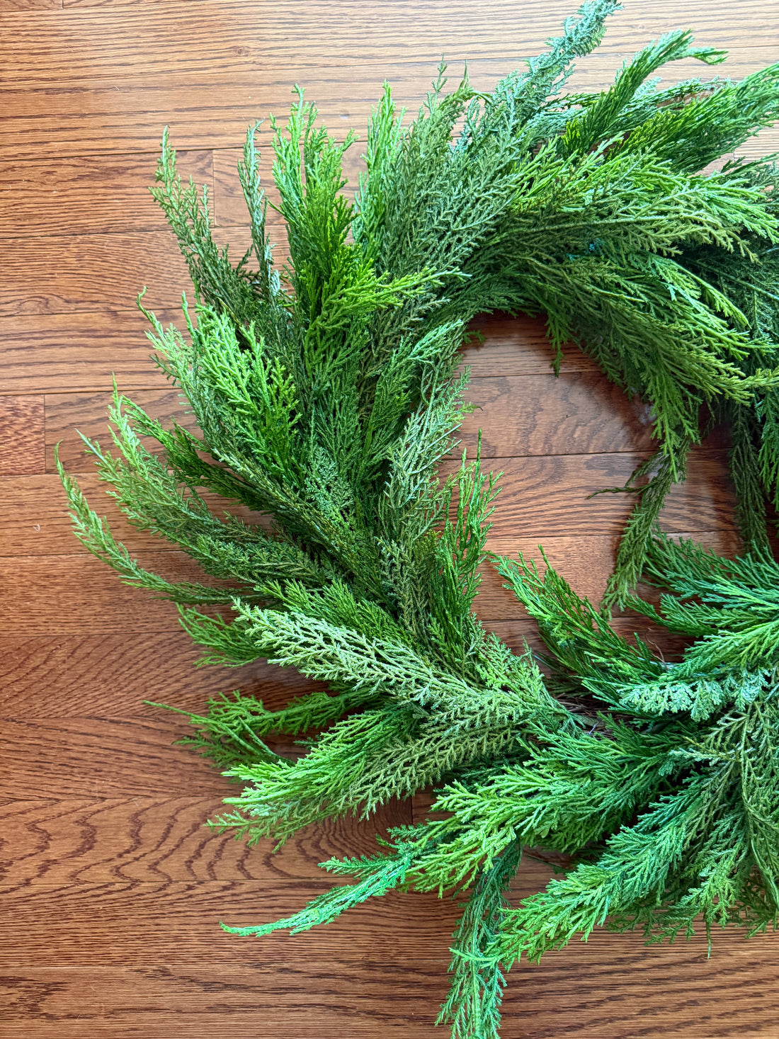 24” perfect faux cedar wreath