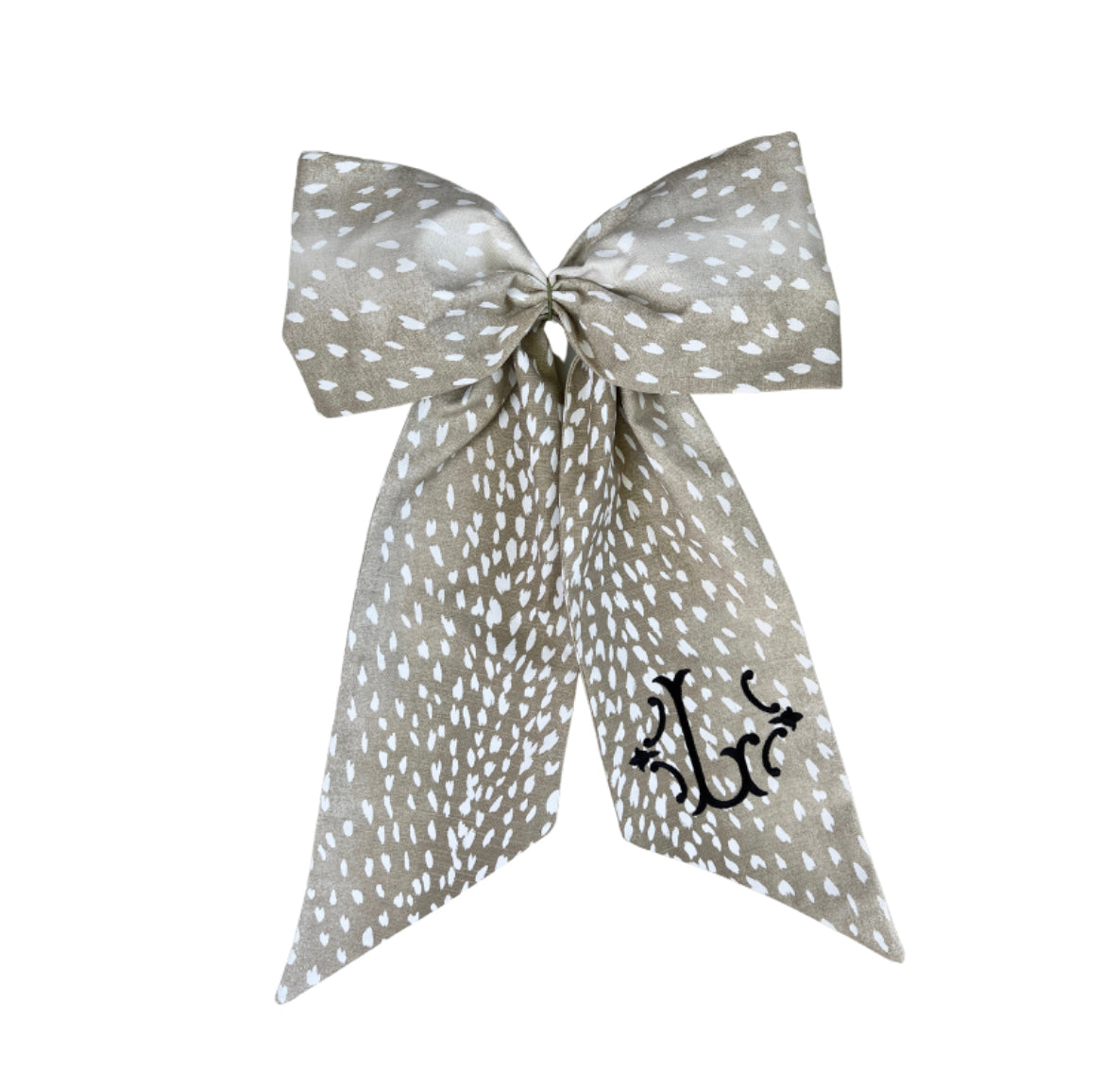 Antelope wreath sash beige and white