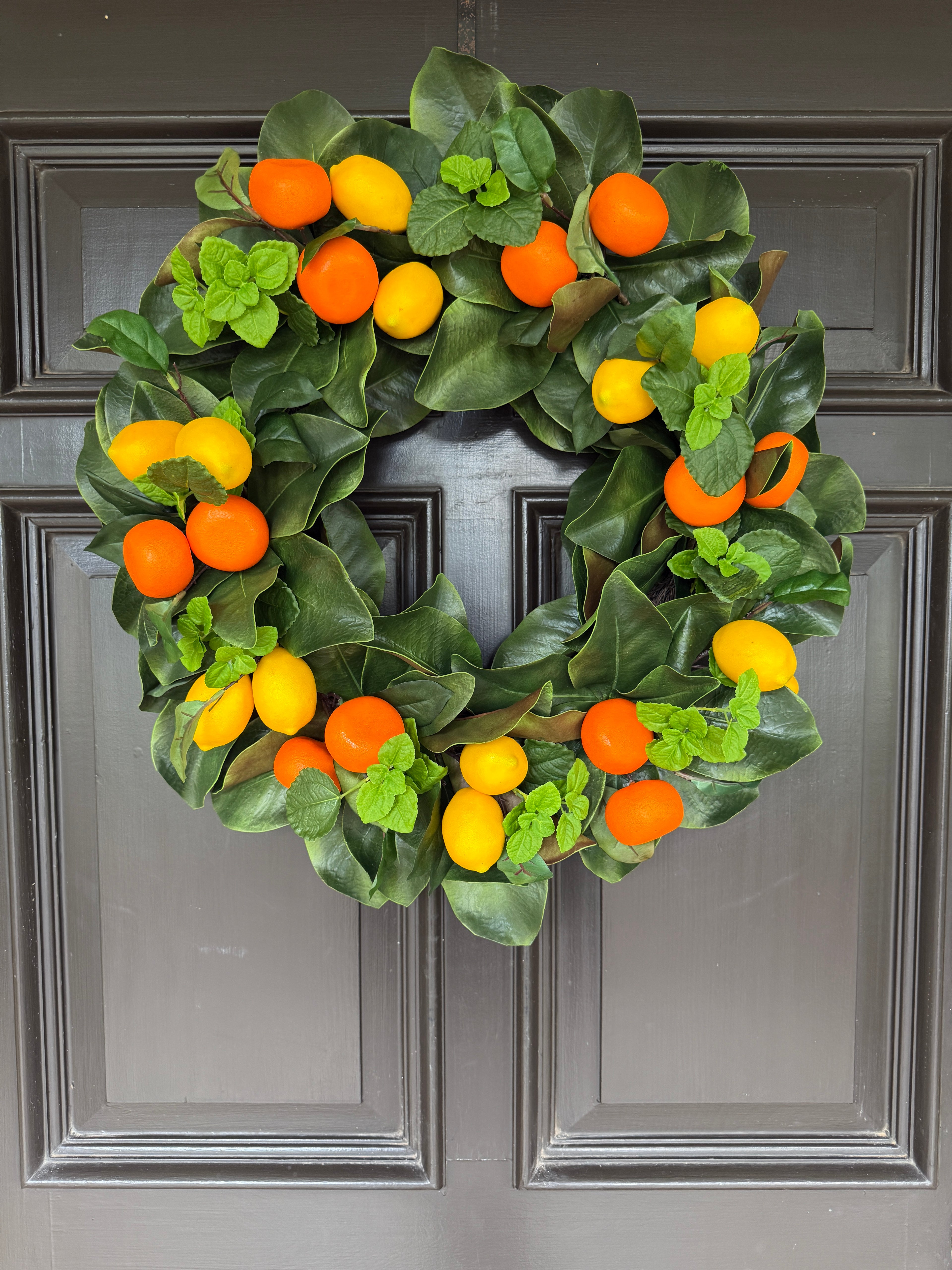 Simple citrus and magnolia wreath