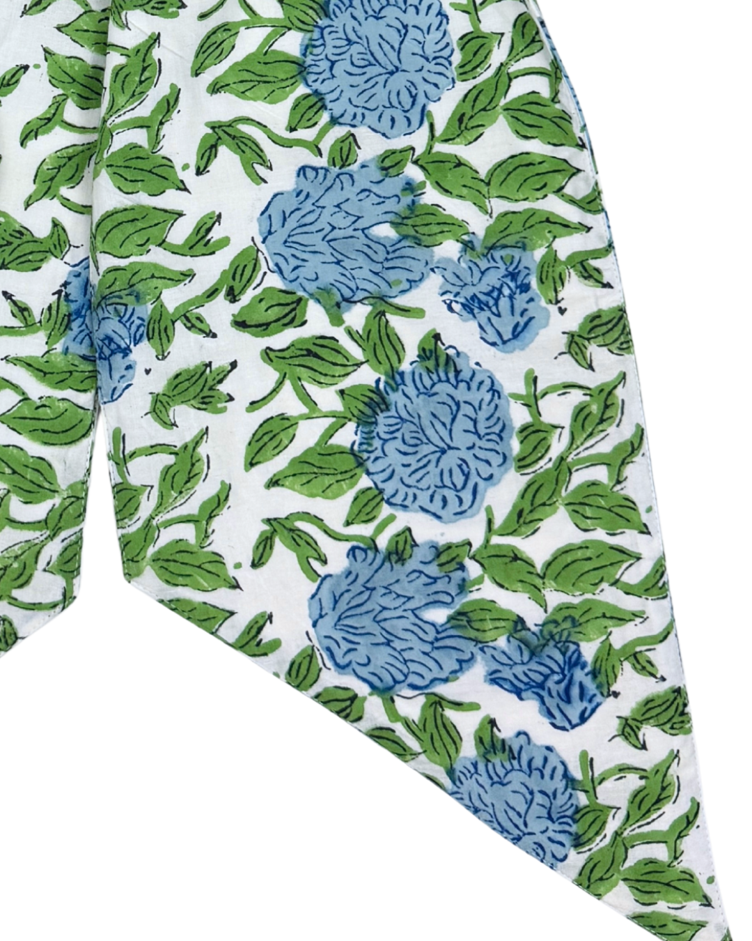 Blue and green hydrangea wreath sash, two sizes