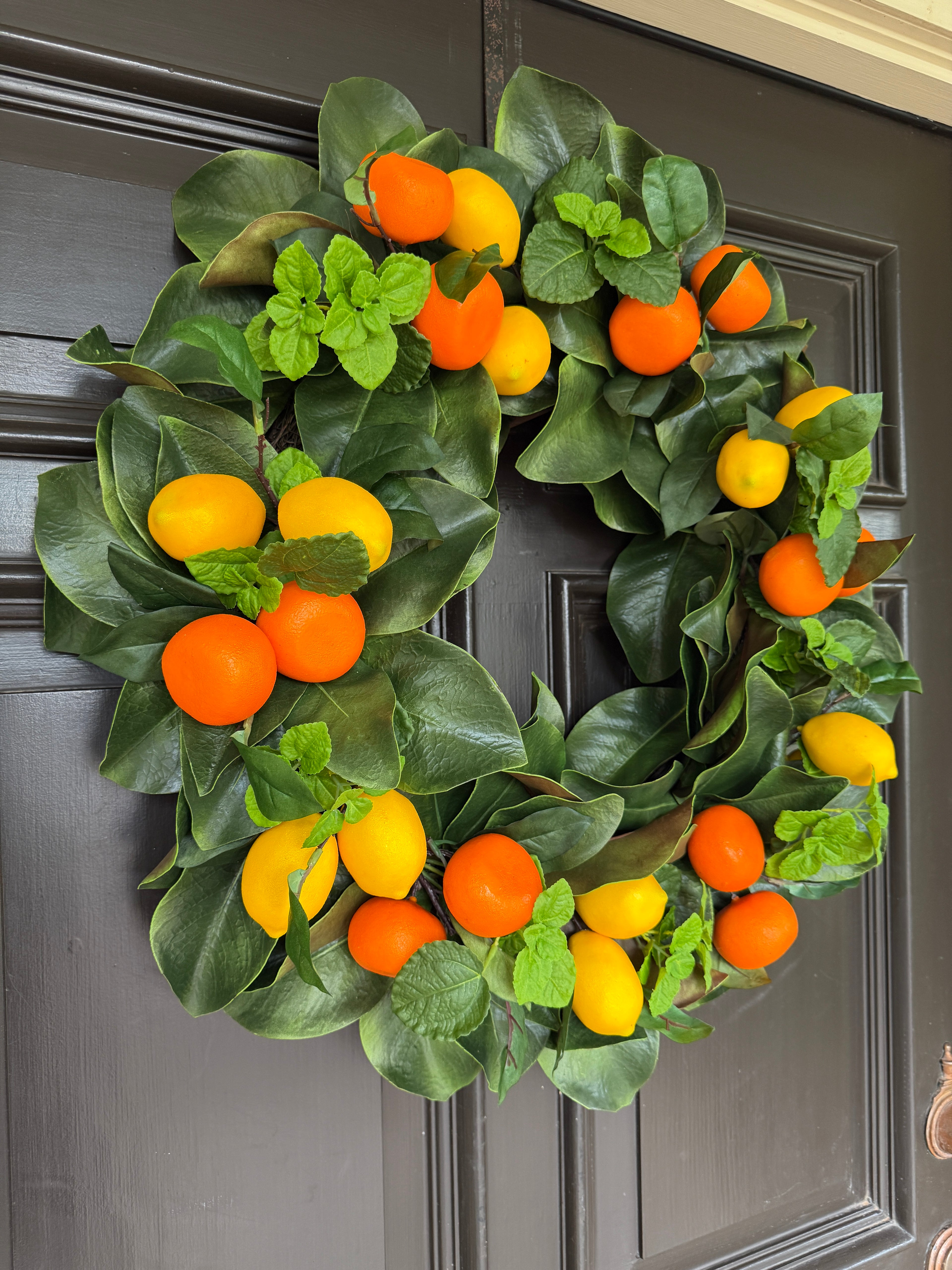 Simple citrus and magnolia wreath