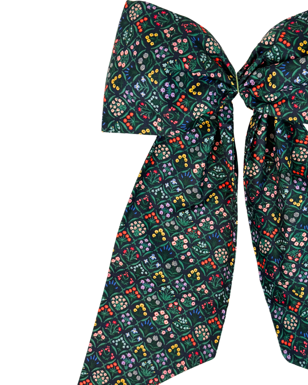 Navy floral lattice print signature wreath sash