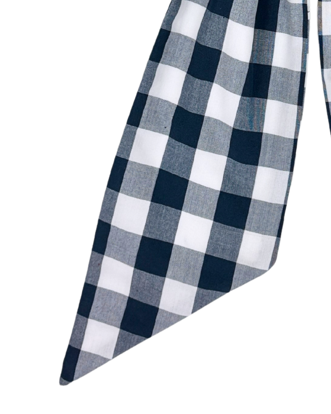 Navy and white buffalo check wreath sash