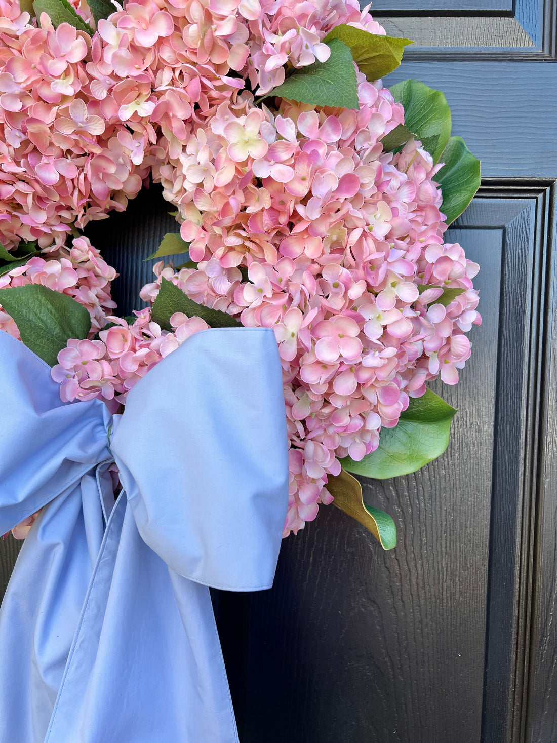 Light blue cotton wreath sash, two sizes, monogram available
