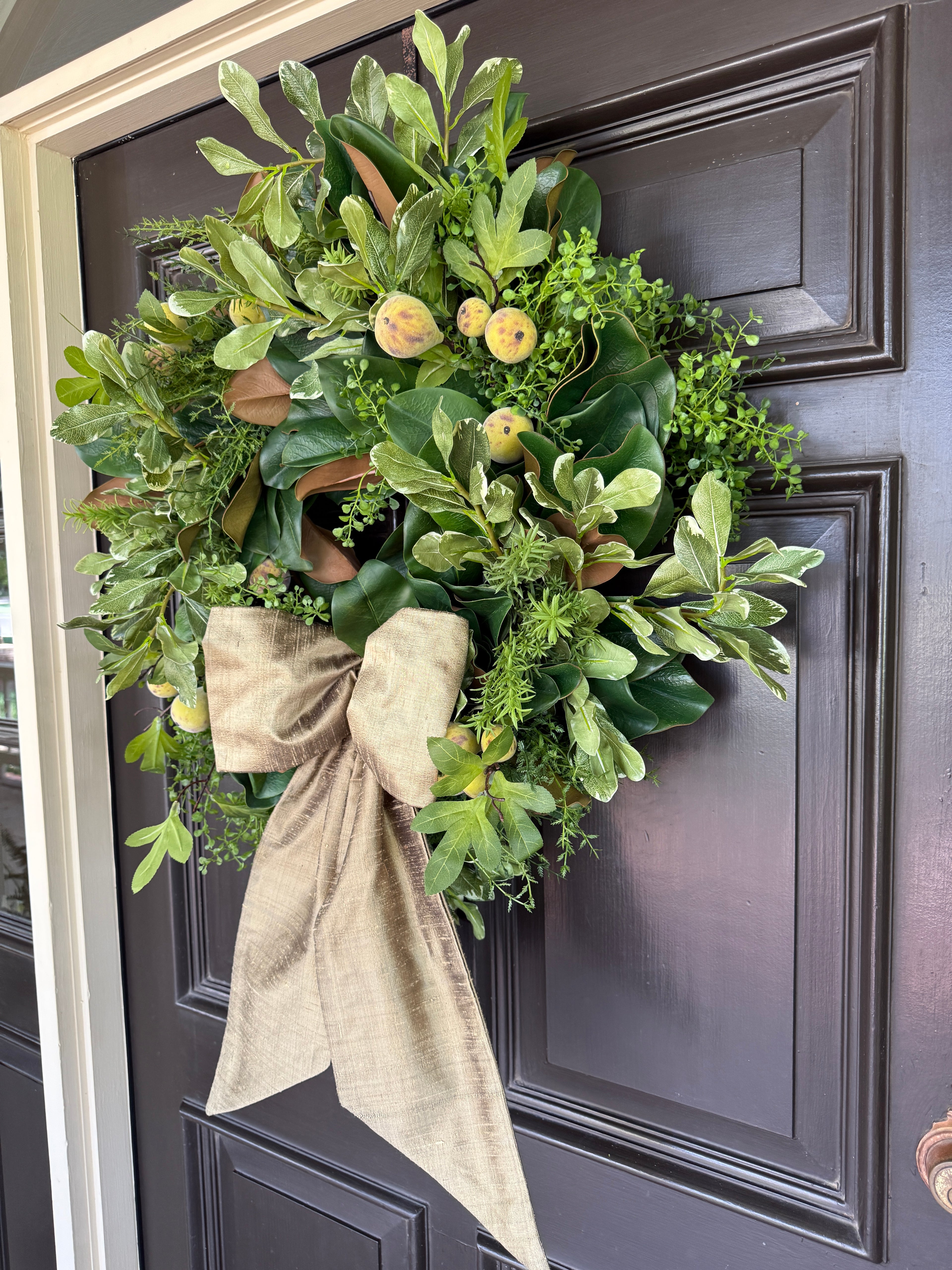 Fig and mixed greens wreath