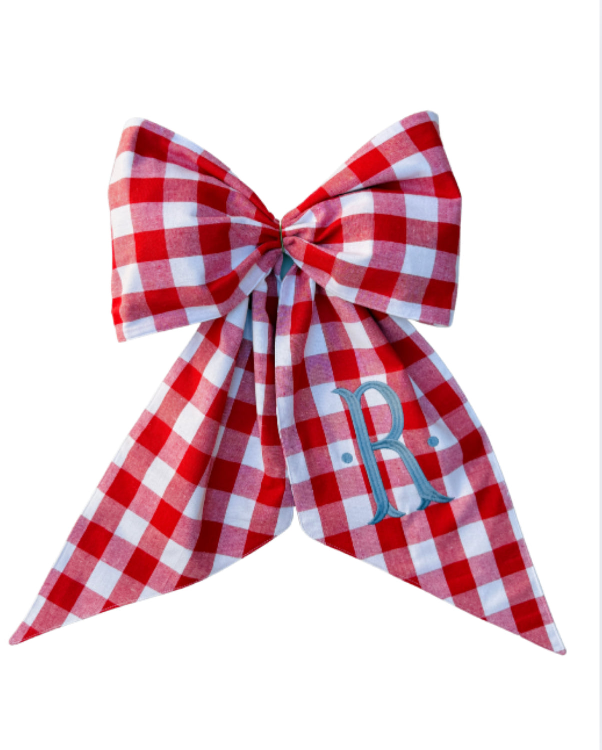Red buffalo check wreath sash