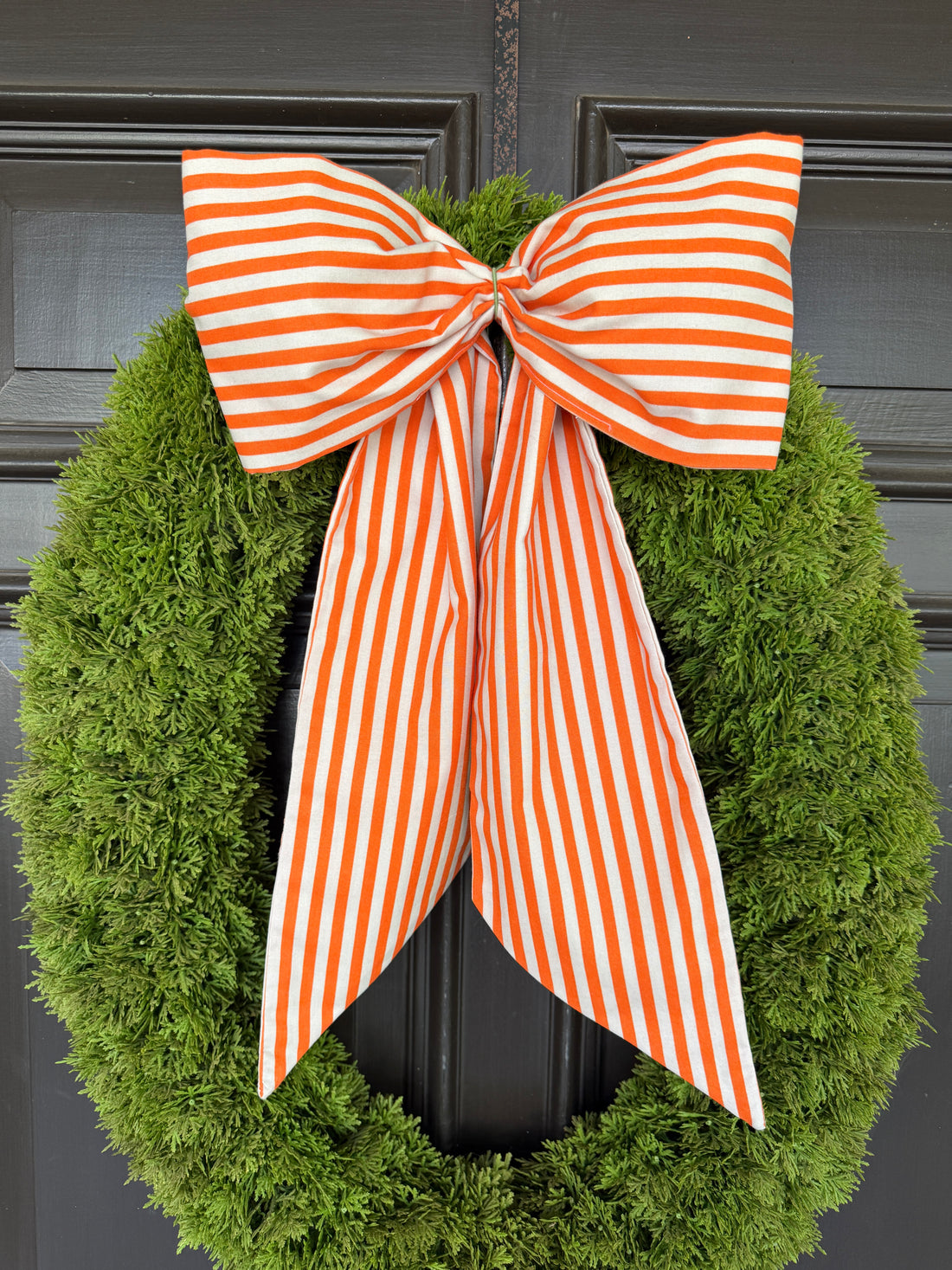 Orange striped signature wreath sash