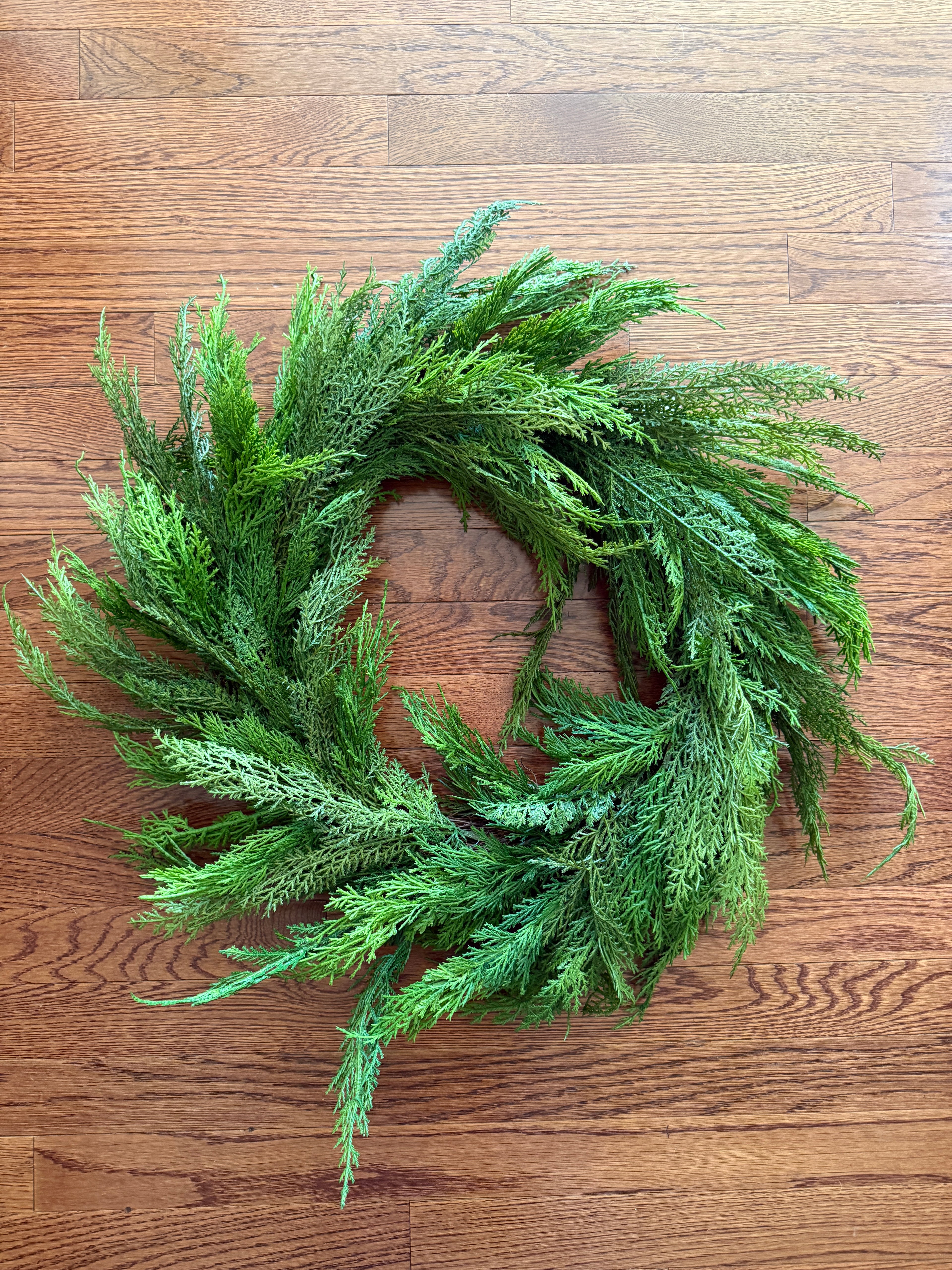 24” perfect faux cedar wreath