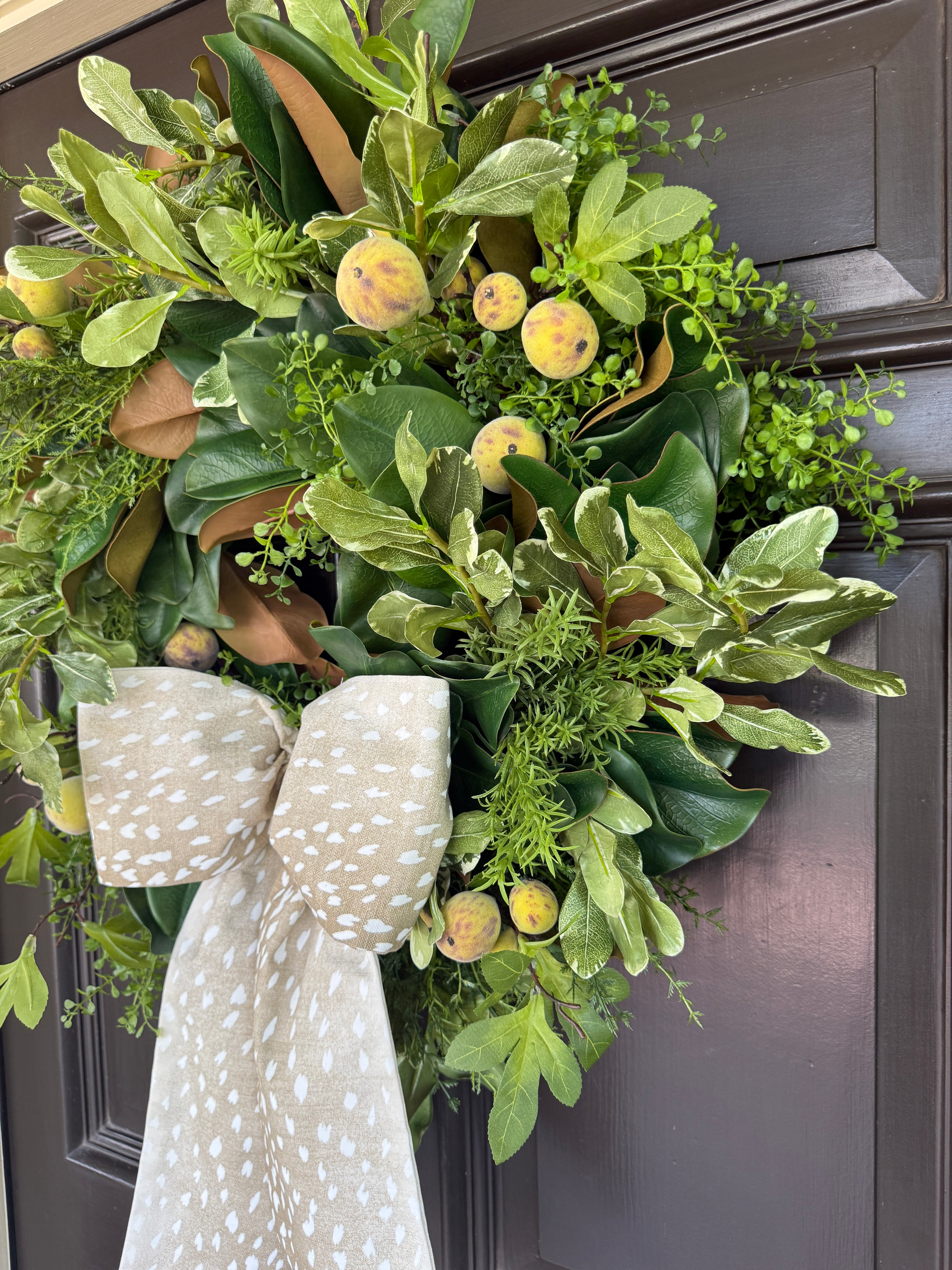 Fig and mixed greens wreath
