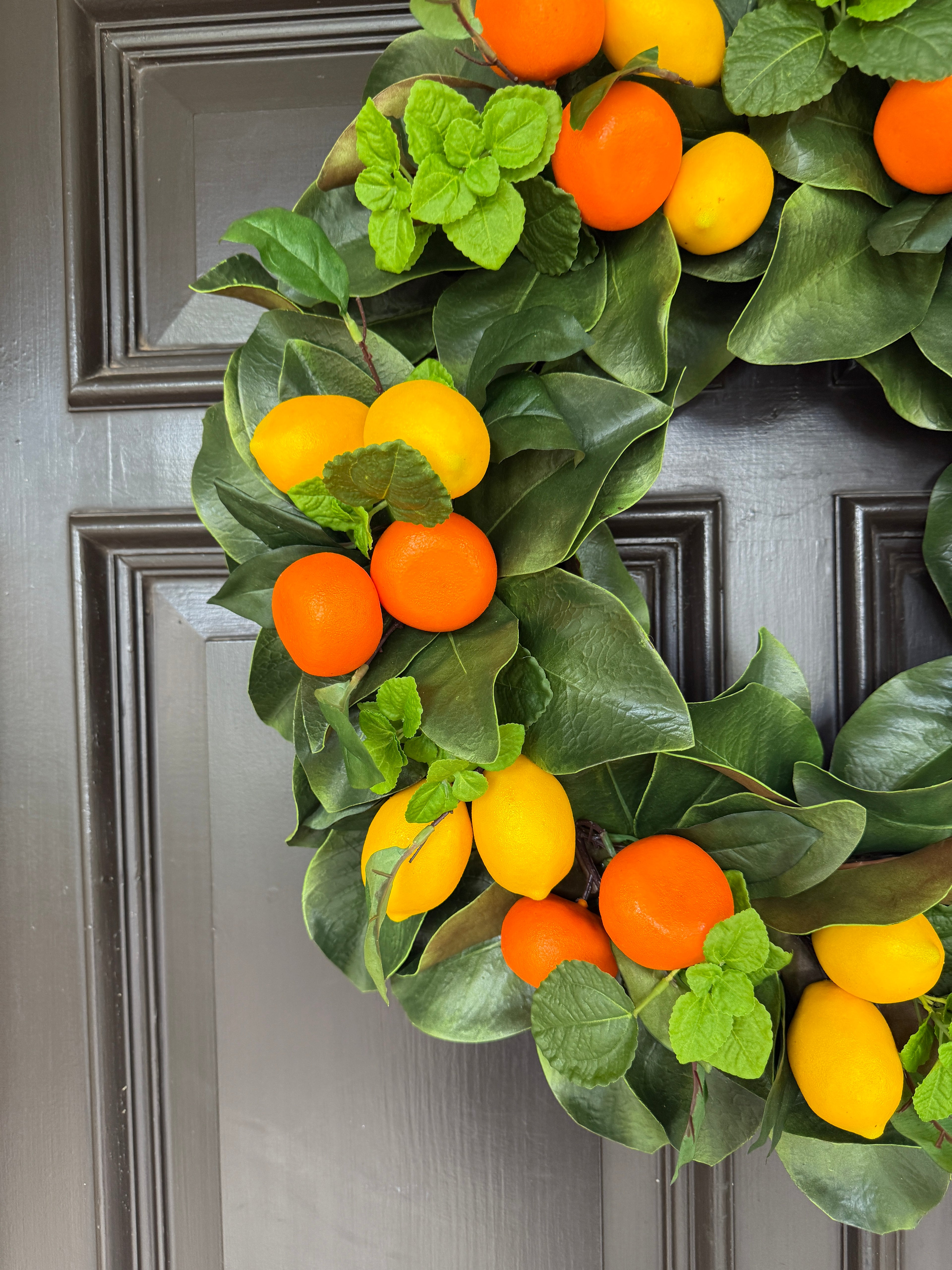 Simple citrus and magnolia wreath