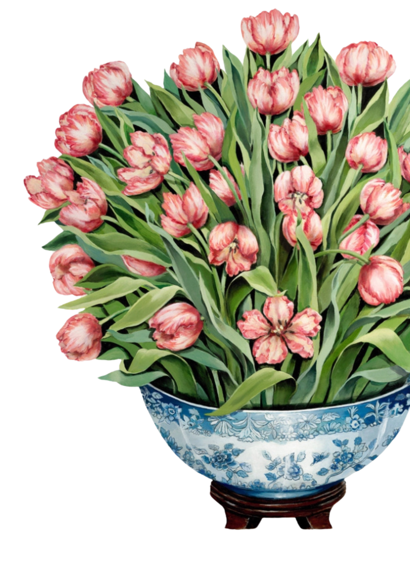 Parrot tulips fireplace screen