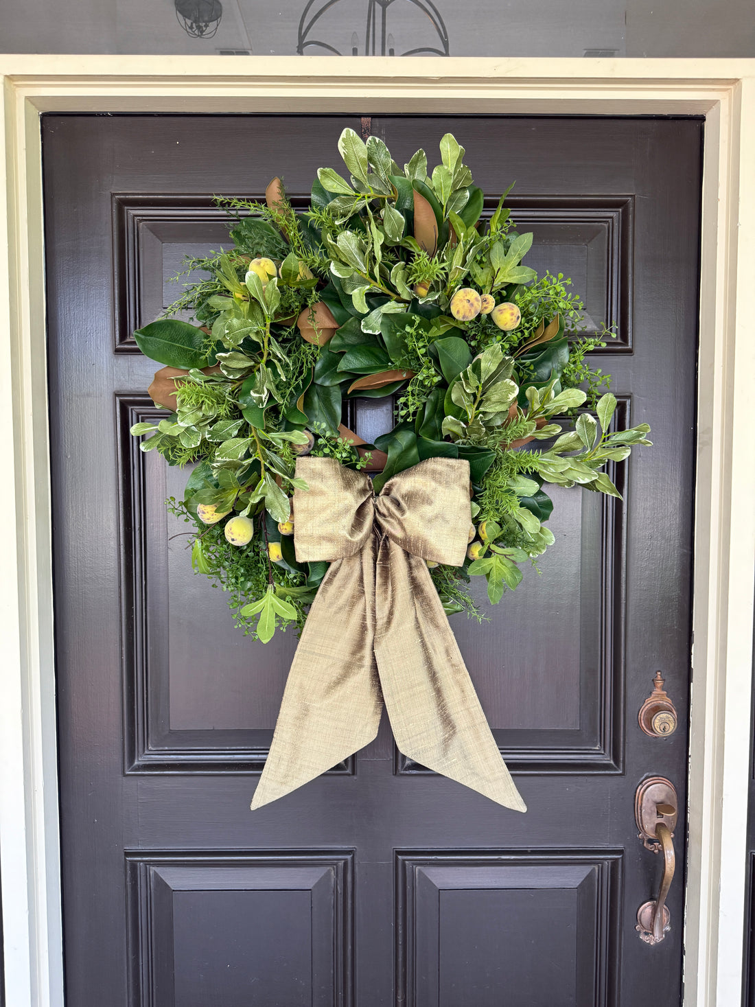 Fig and mixed greens wreath