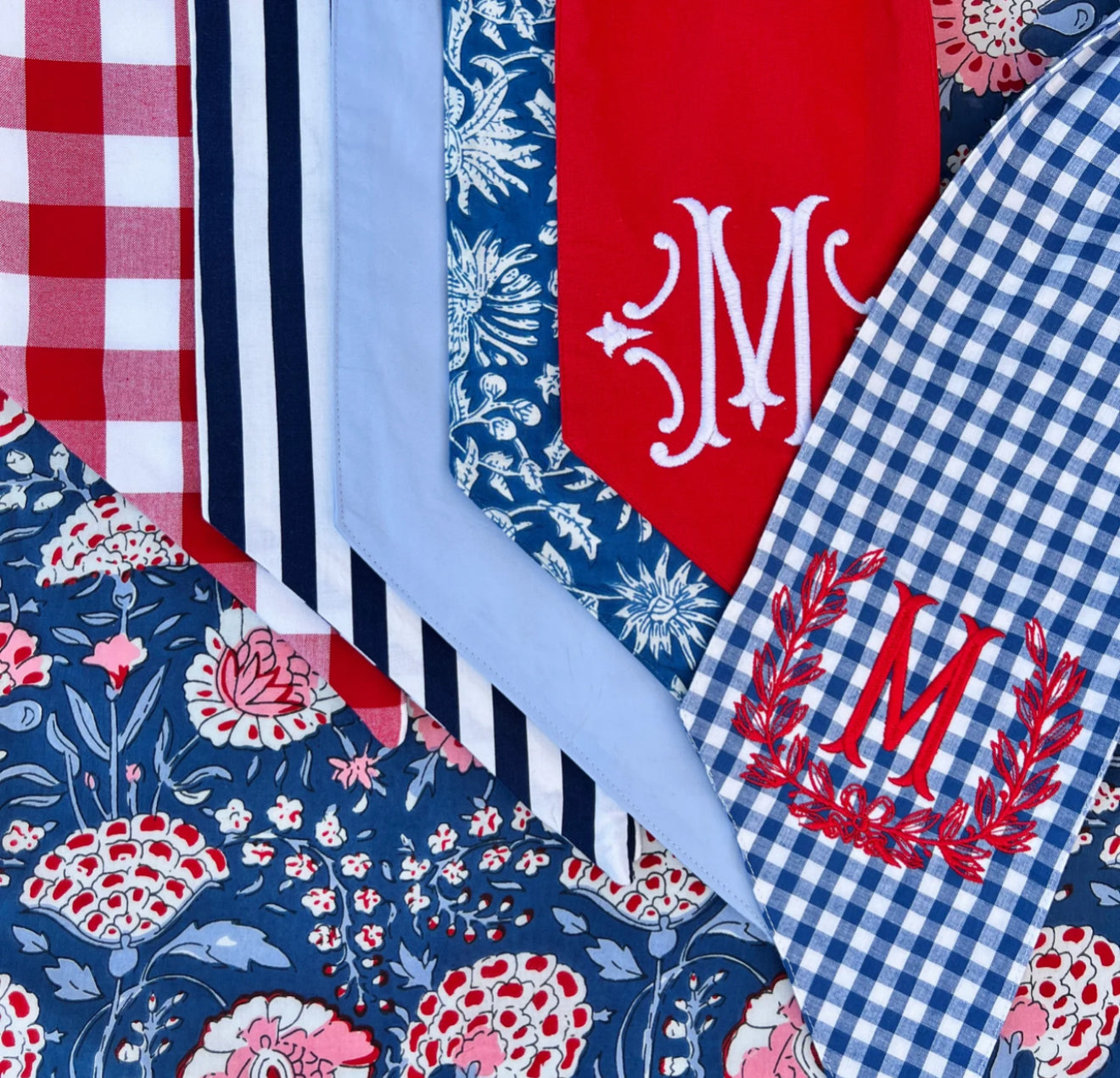 Red buffalo check wreath sash