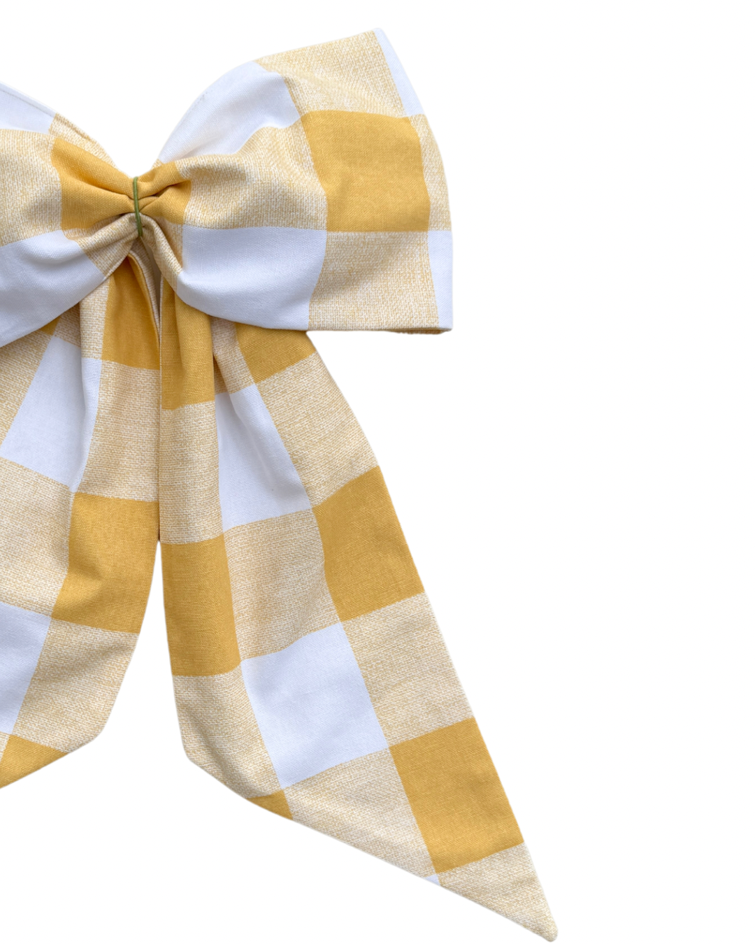 Mustard yellow buffalo check wreath sash