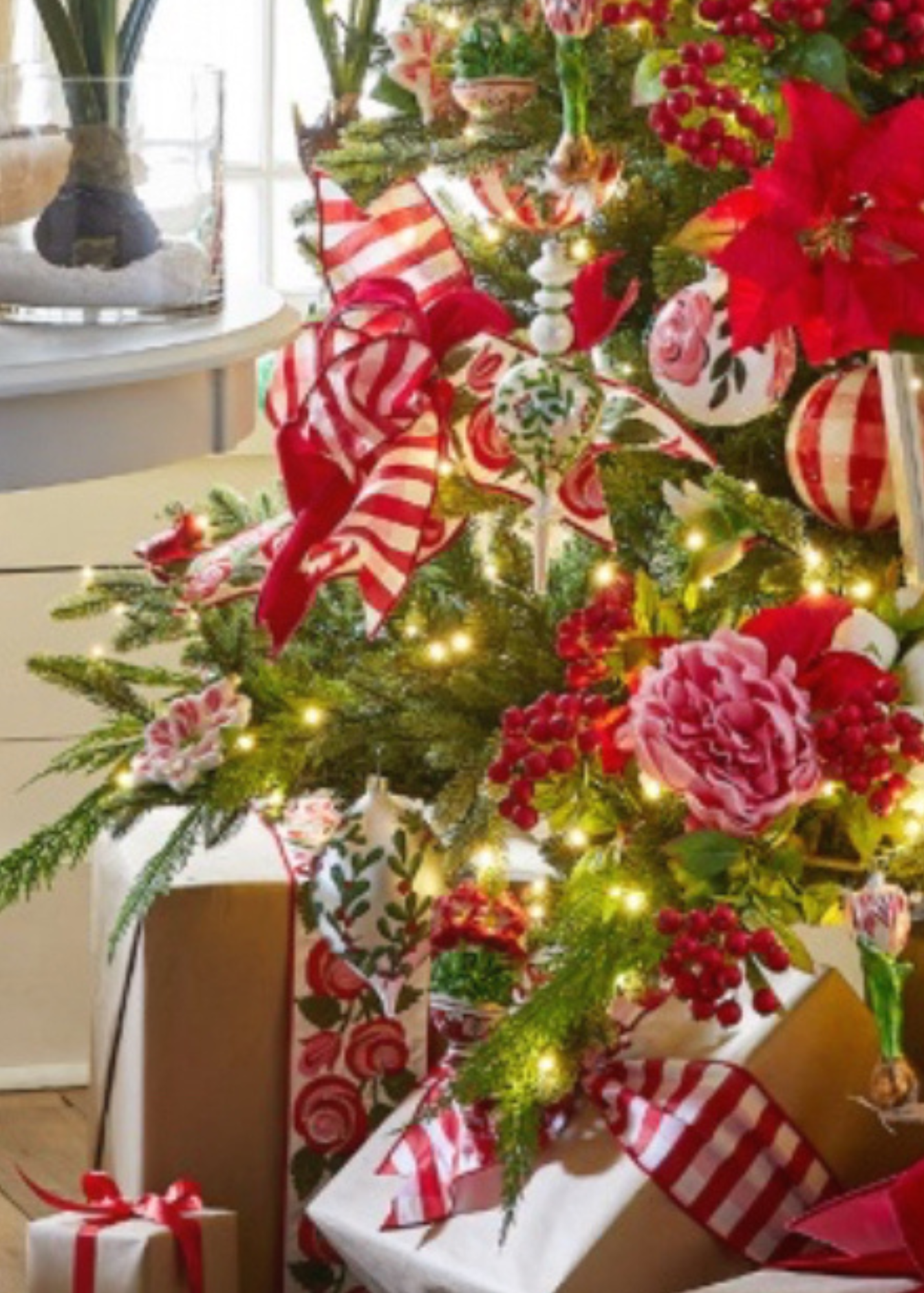 Large red gingham check ribbon 4” wide x 10 yard roll