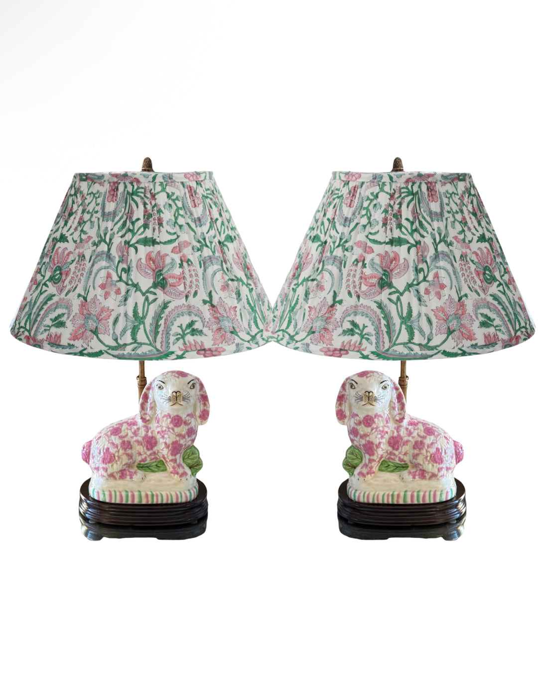 Staffordshire bunny lamp pink