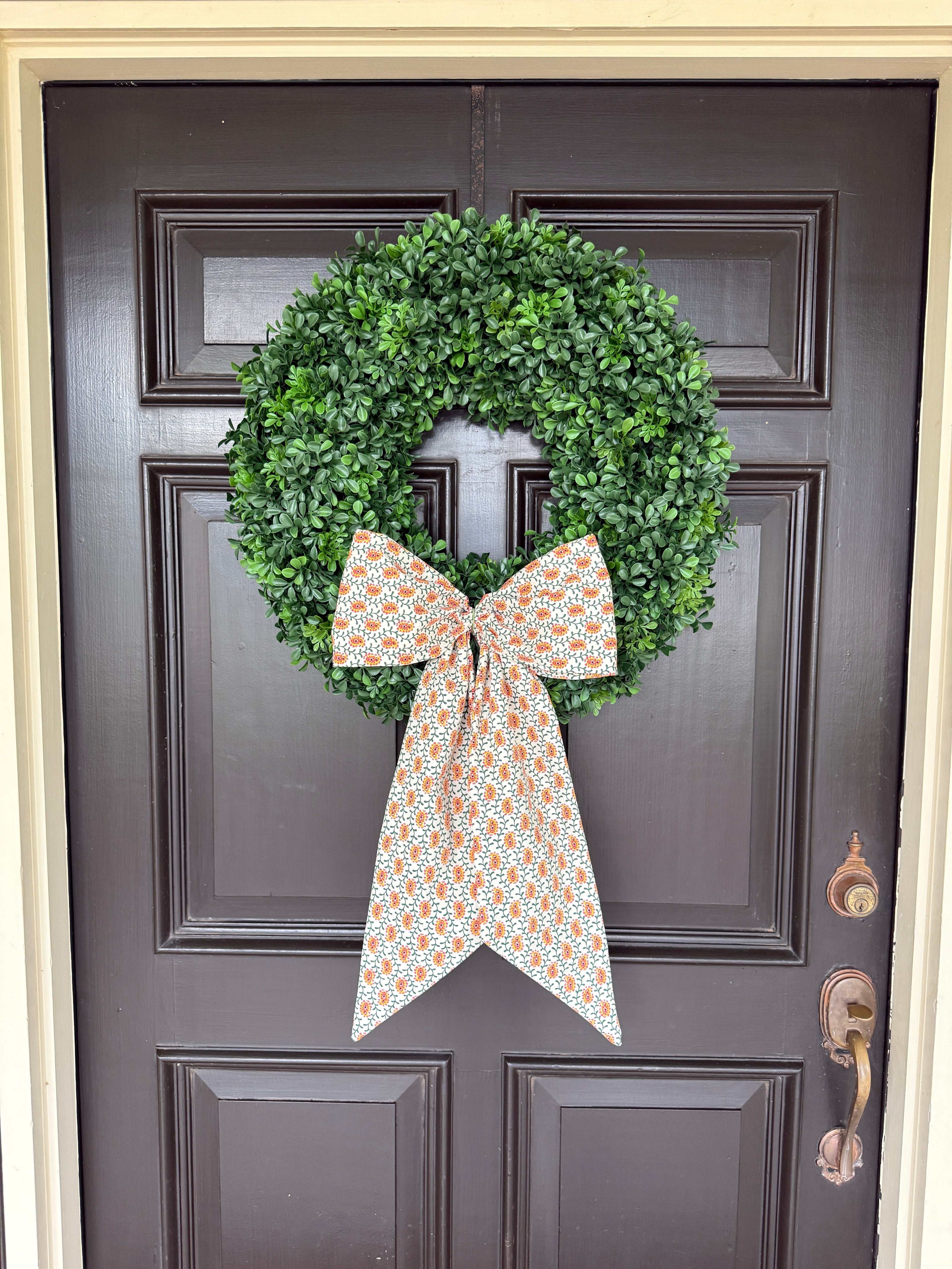 Yellow French paisley print signature wreath sash