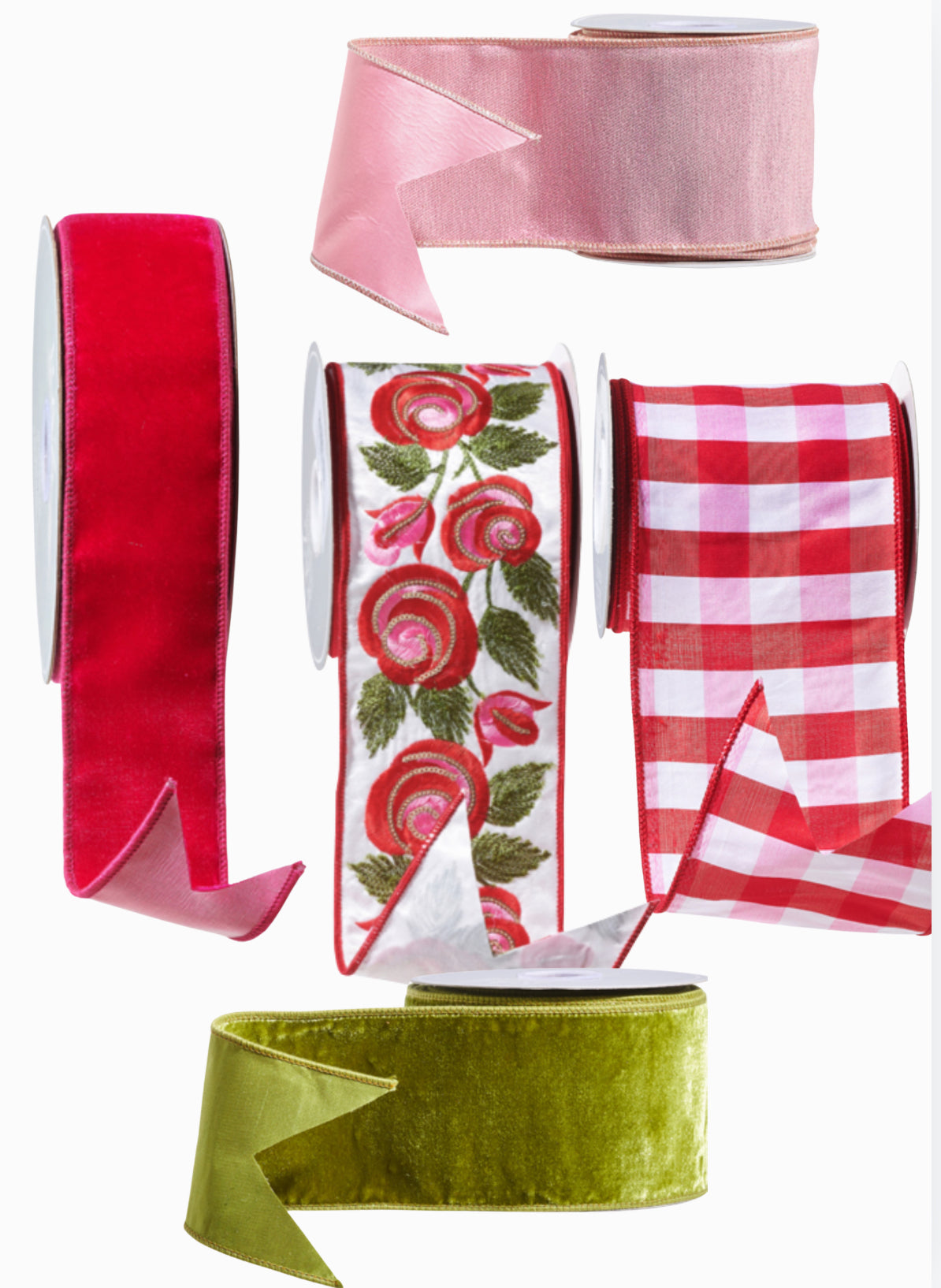 Large red gingham check ribbon