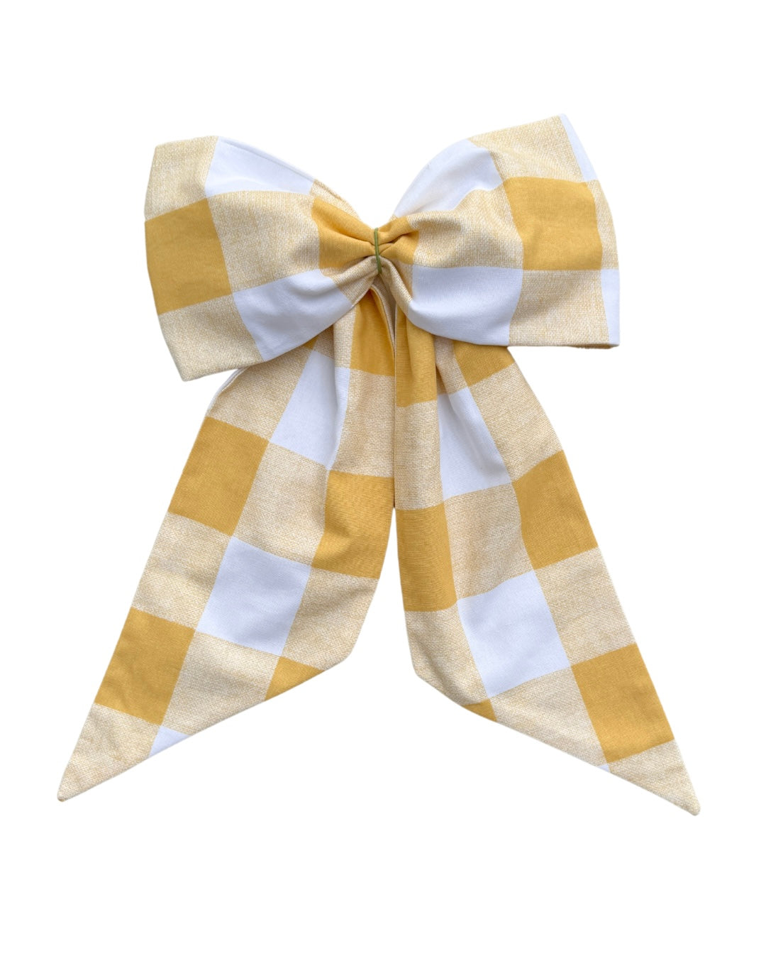 Mustard yellow buffalo check wreath sash