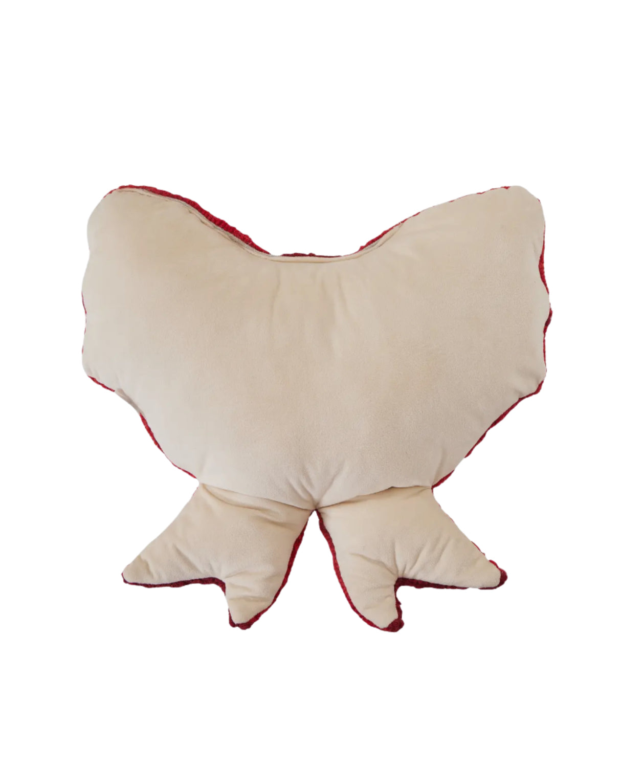 Red striped hand hooked bow pillow