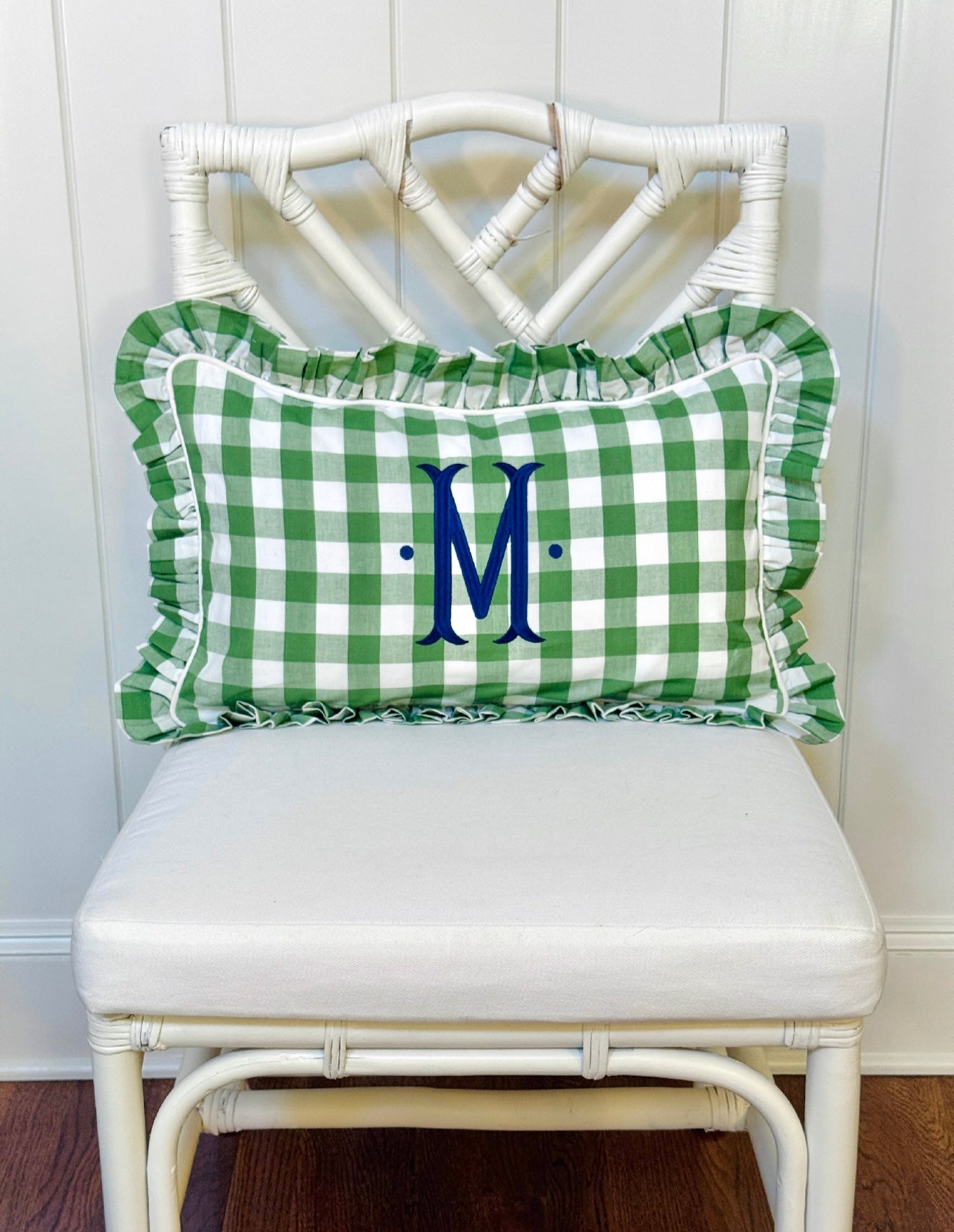 Blue and green floral trellis block print bedding collection