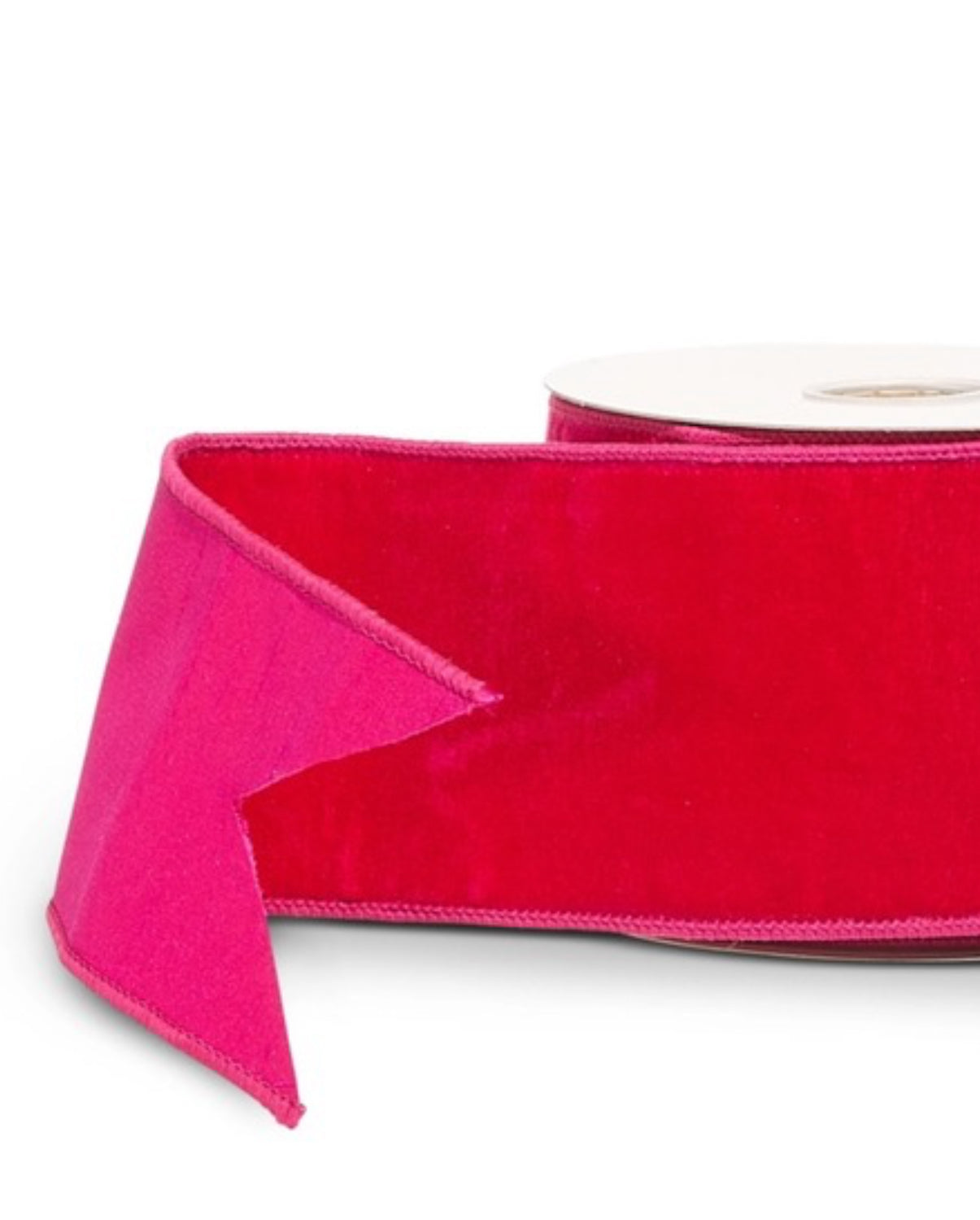 Fuchsia pink velvet luxury wired ribbon