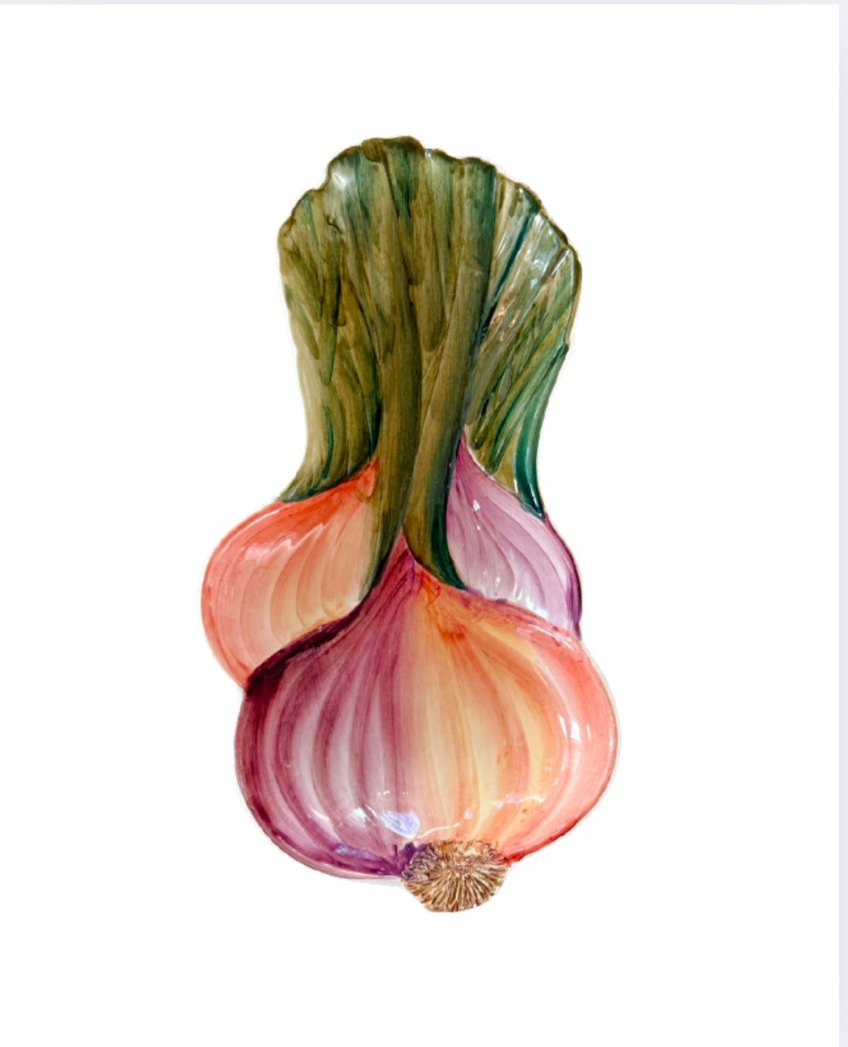 Vintage Vietri hand painted onion dish spoon rest