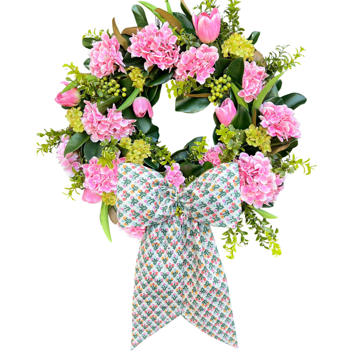 Tulip print signature wreath sash
