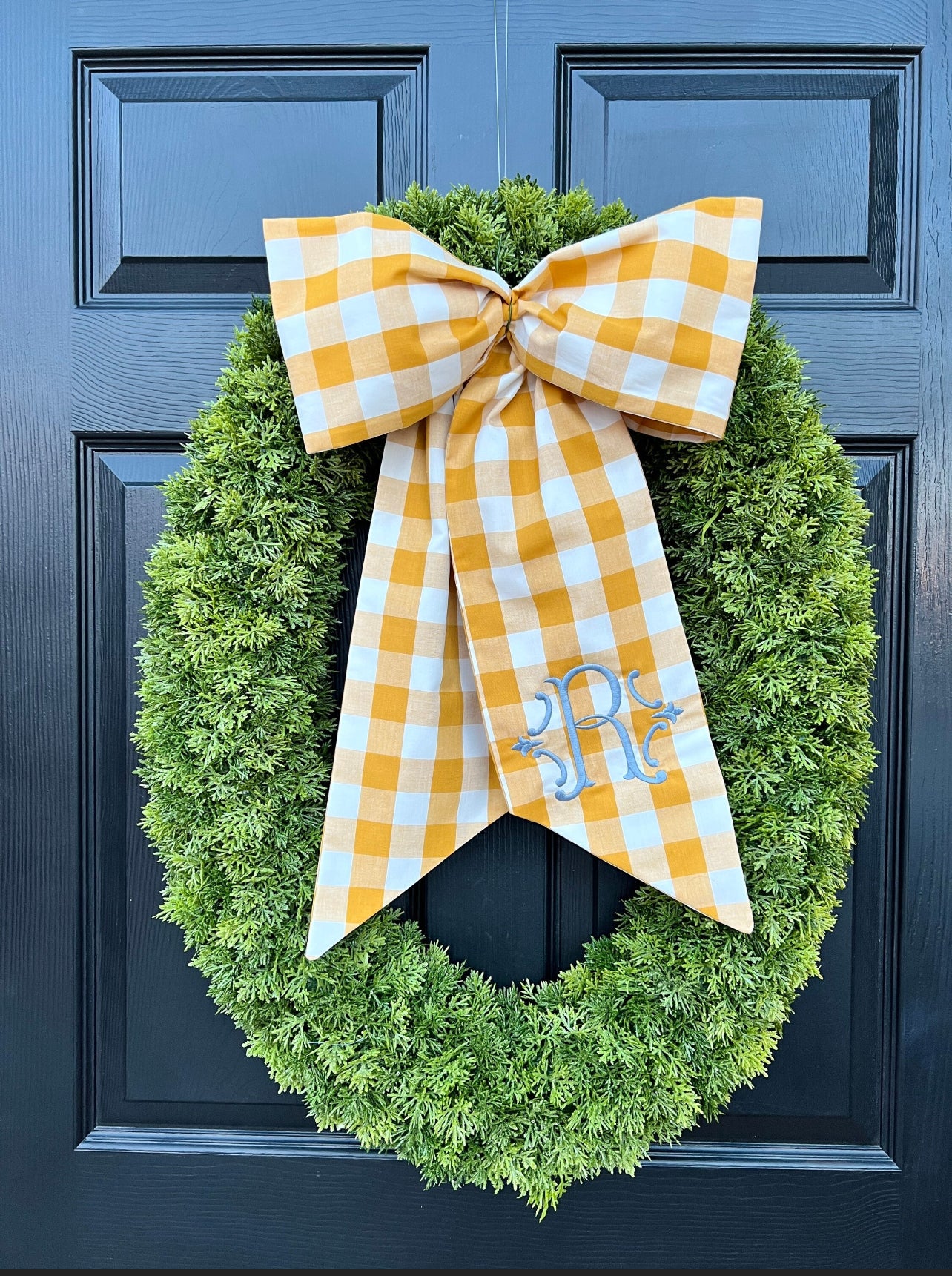 Oversized oval green wreath