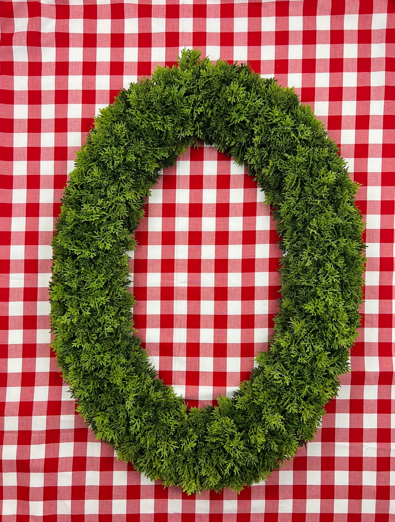 Oversized oval green wreath