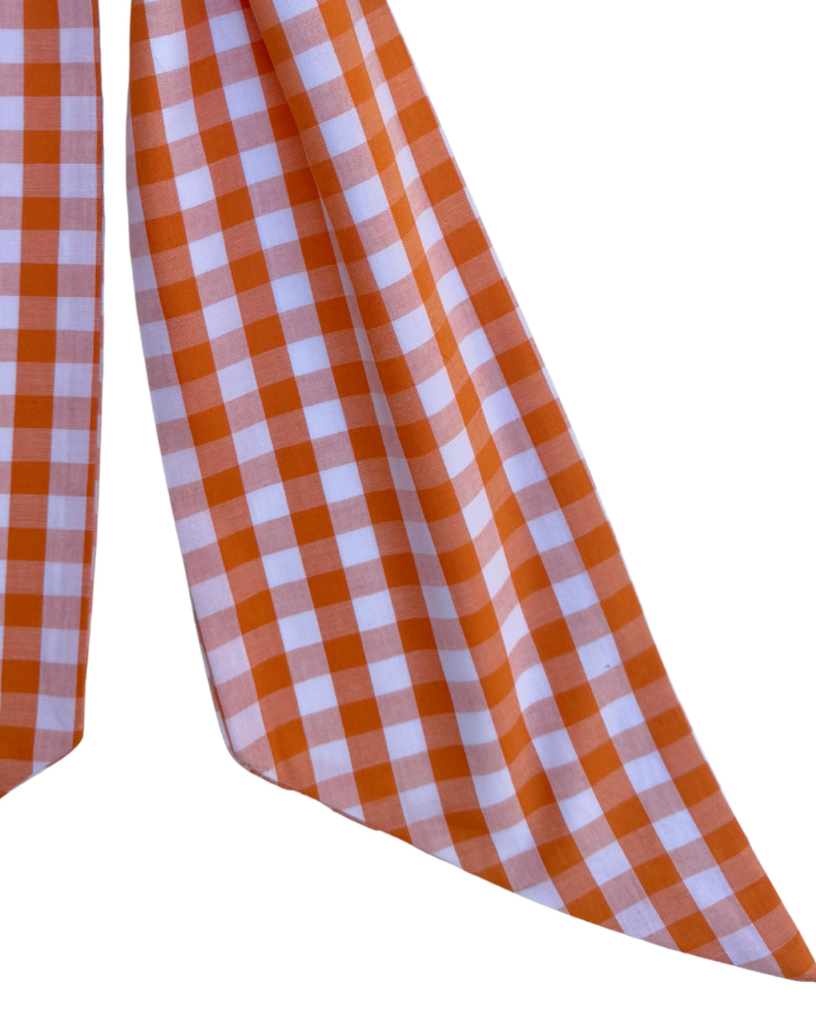 Pumpkin orange gingham check signature wreath sash