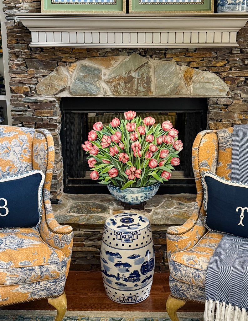 Parrot tulips fireplace screen – Grace Harris Collection