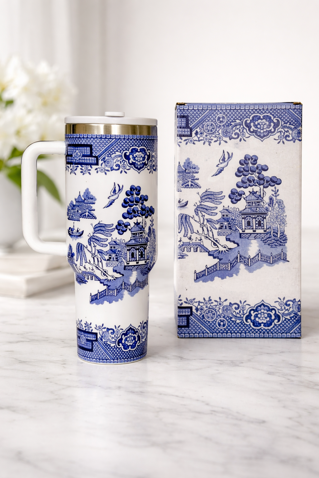 Blue willow insulated tumbler